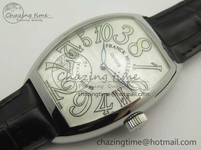 ZipUp Crazy Hours Real Jumping Hour SS ABF White Dial White Markers on Black Leather Strap A23J 6578