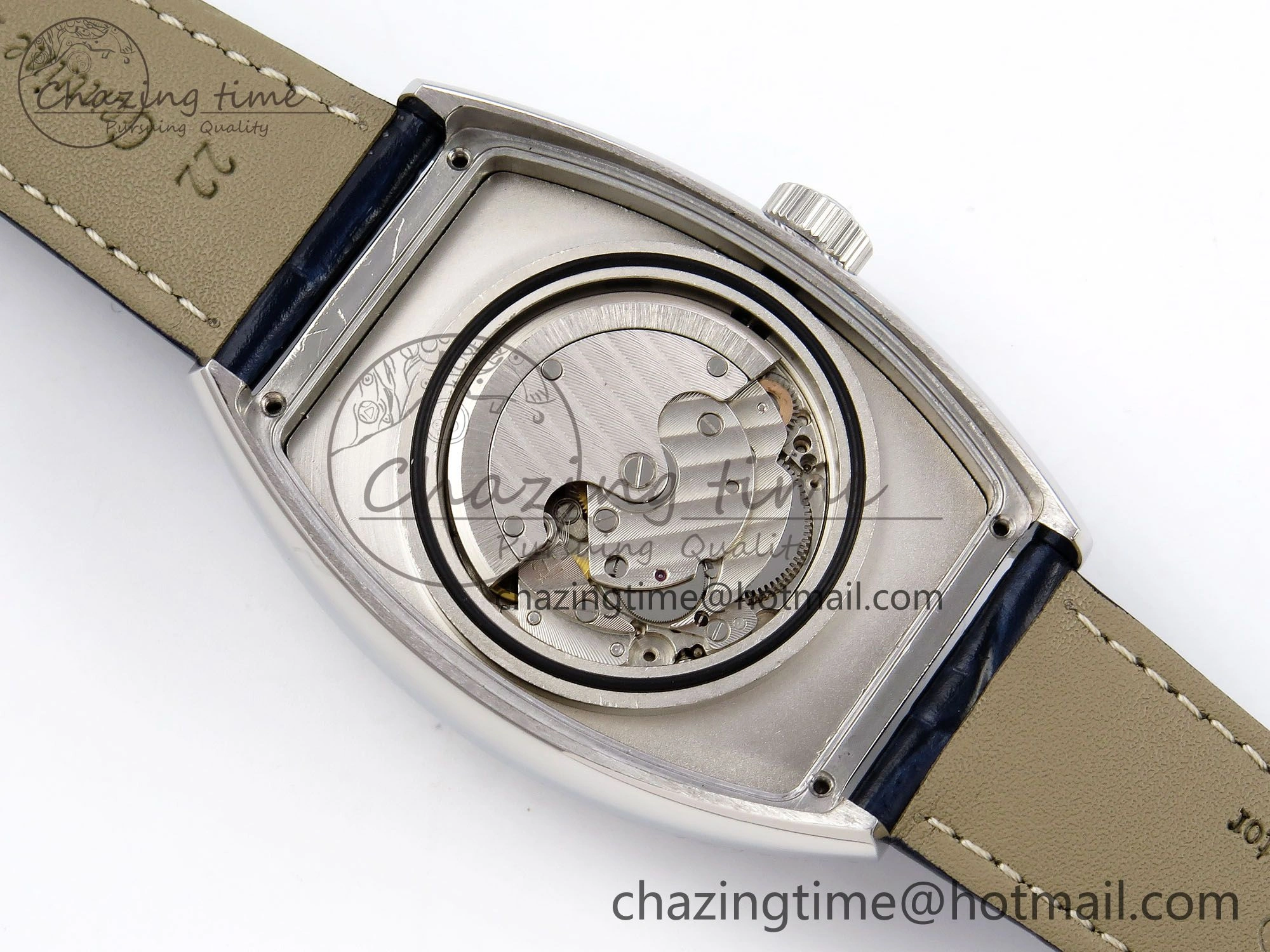 Crazy Hours SS TWF Best Edition Blue Dial Diamonds Bezel on Blue Leather Strap A23J Sporty 6488