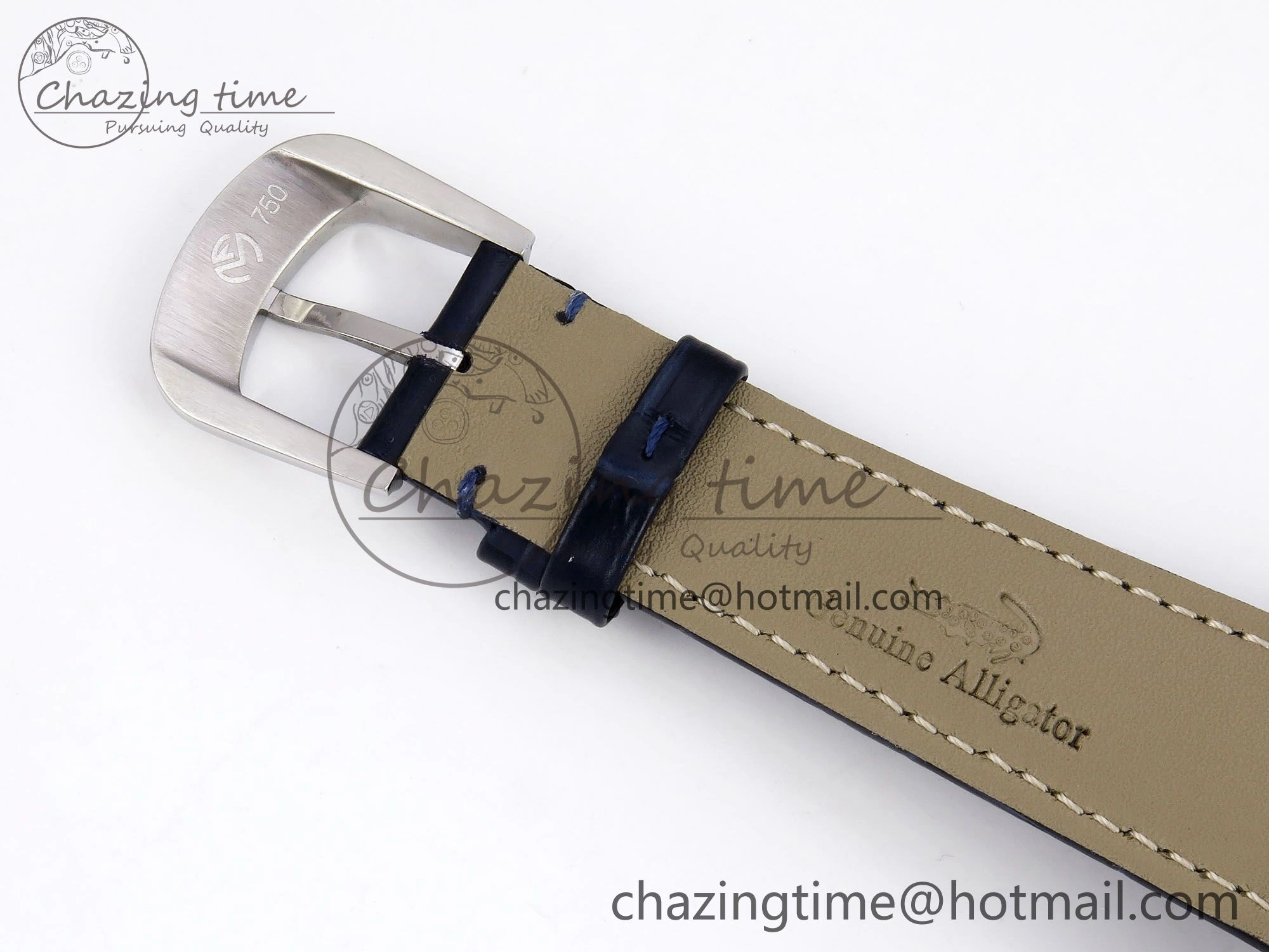 Crazy Hours SS TWF Best Edition Blue Dial Diamonds Bezel on Blue Leather Strap A23J Sporty 6488