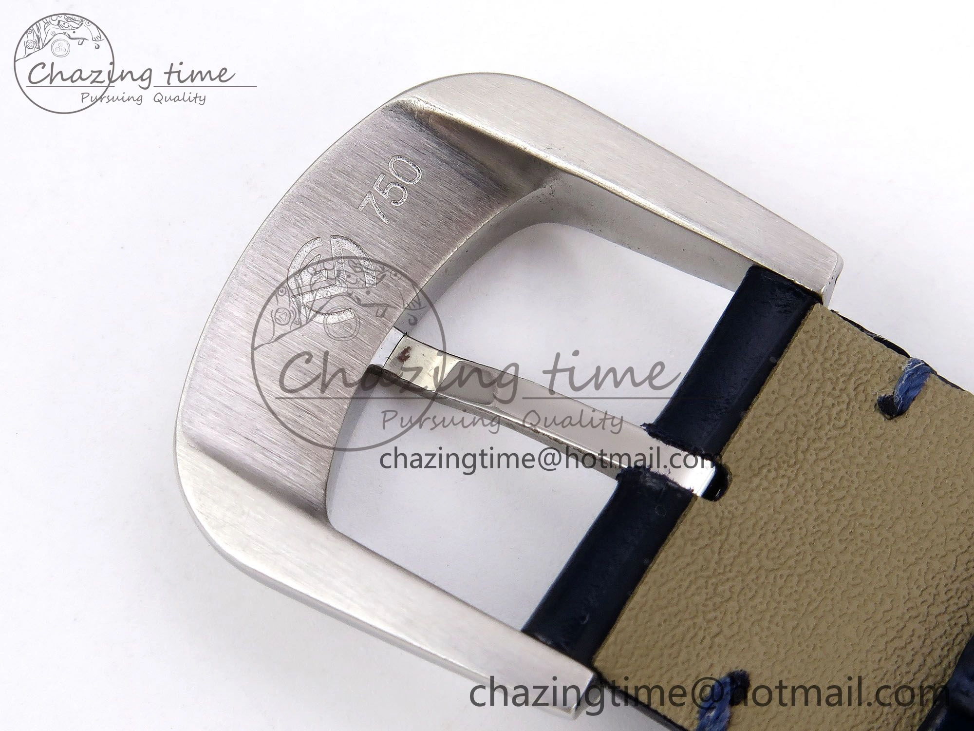 Crazy Hours SS TWF Best Edition Blue Dial Diamonds Bezel on Blue Leather Strap A23J Sporty 6488