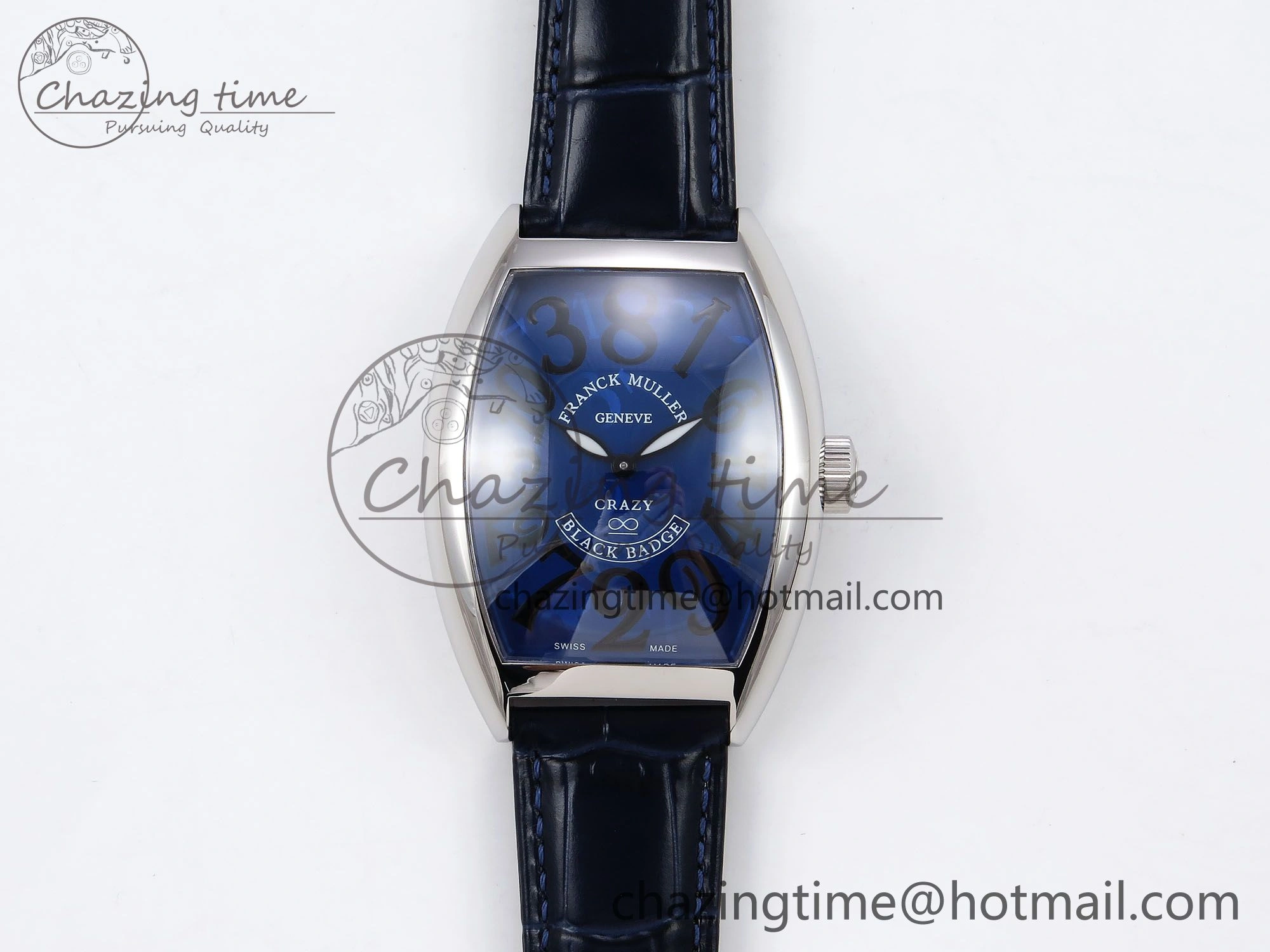 Crazy Hours SS TWF Best Edition Blue Dial on Blue Leather Strap A23J Efficient 6491