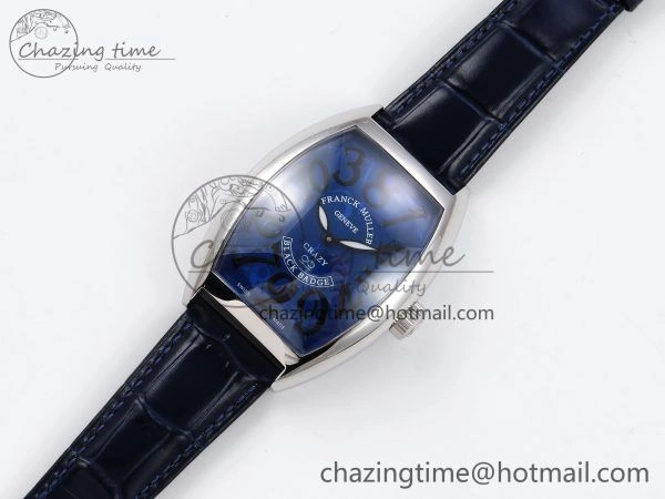 Crazy Hours SS TWF Best Edition Blue Dial on Blue Leather Strap A23J Efficient 6491