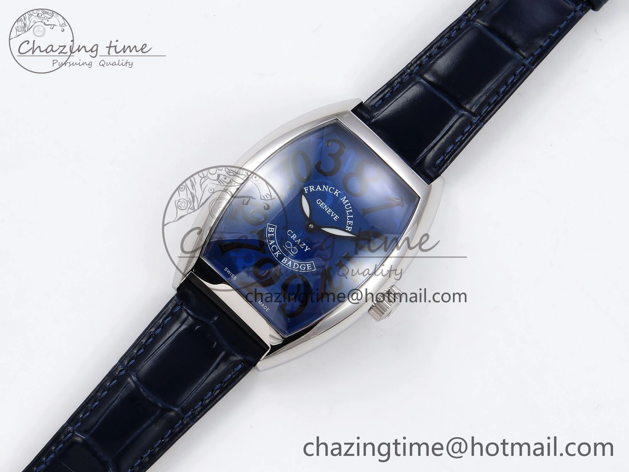 Crazy Hours SS TWF Best Edition Blue Dial on Blue Leather Strap A23J Efficient 6491