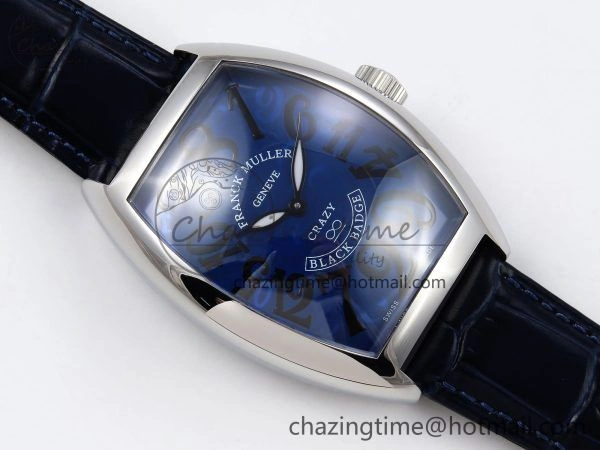 Crazy Hours SS TWF Best Edition Blue Dial on Blue Leather Strap A23J Efficient 6491