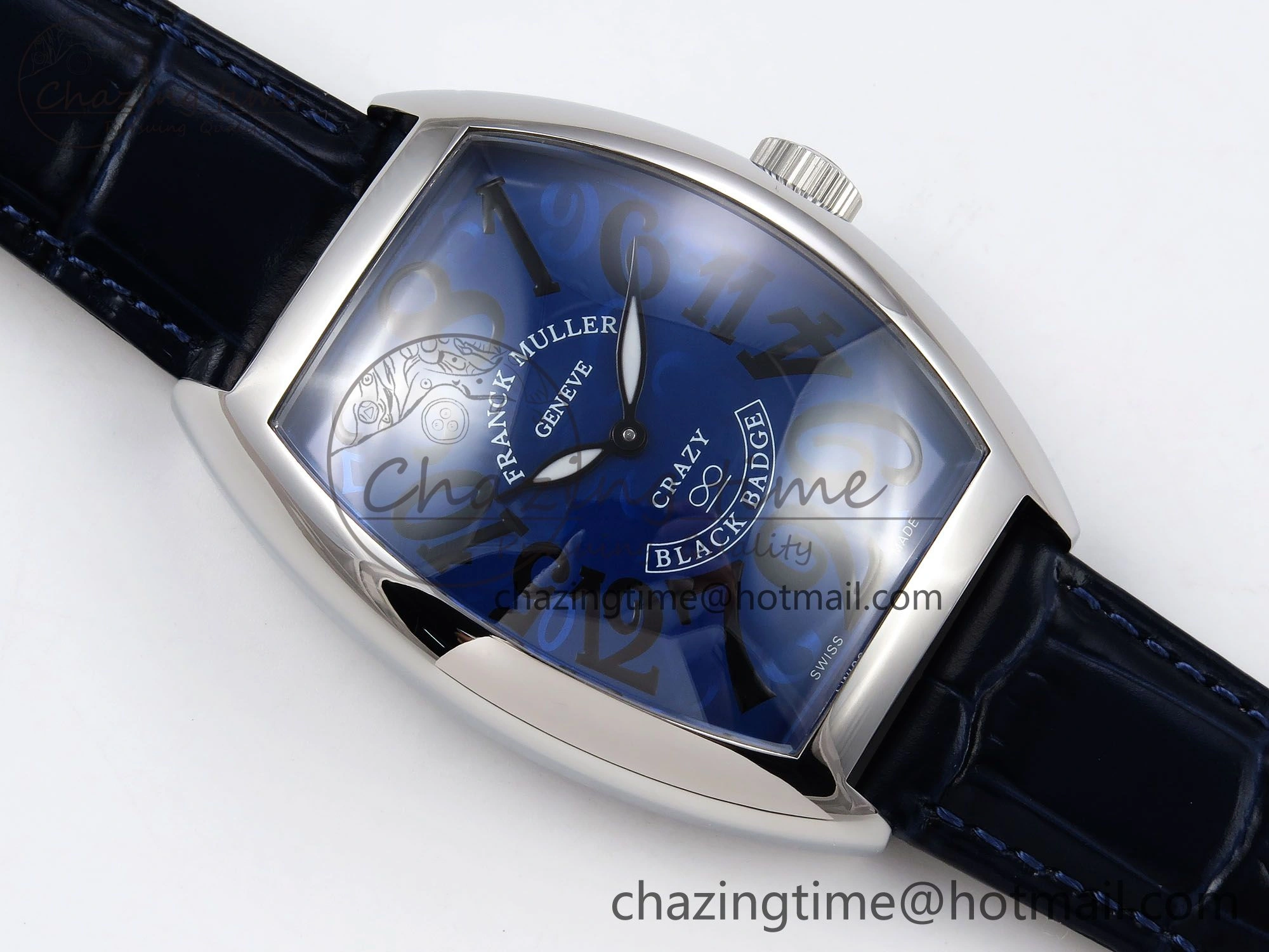 Crazy Hours SS TWF Best Edition Blue Dial on Blue Leather Strap A23J Efficient 6491