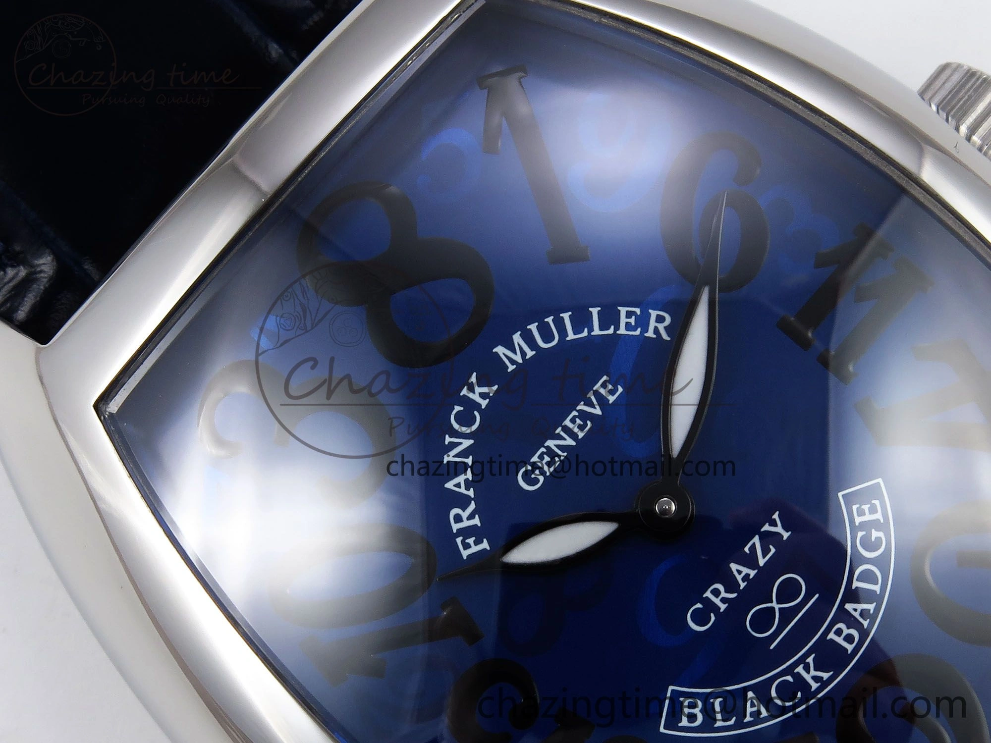 Crazy Hours SS TWF Best Edition Blue Dial on Blue Leather Strap A23J Efficient 6491
