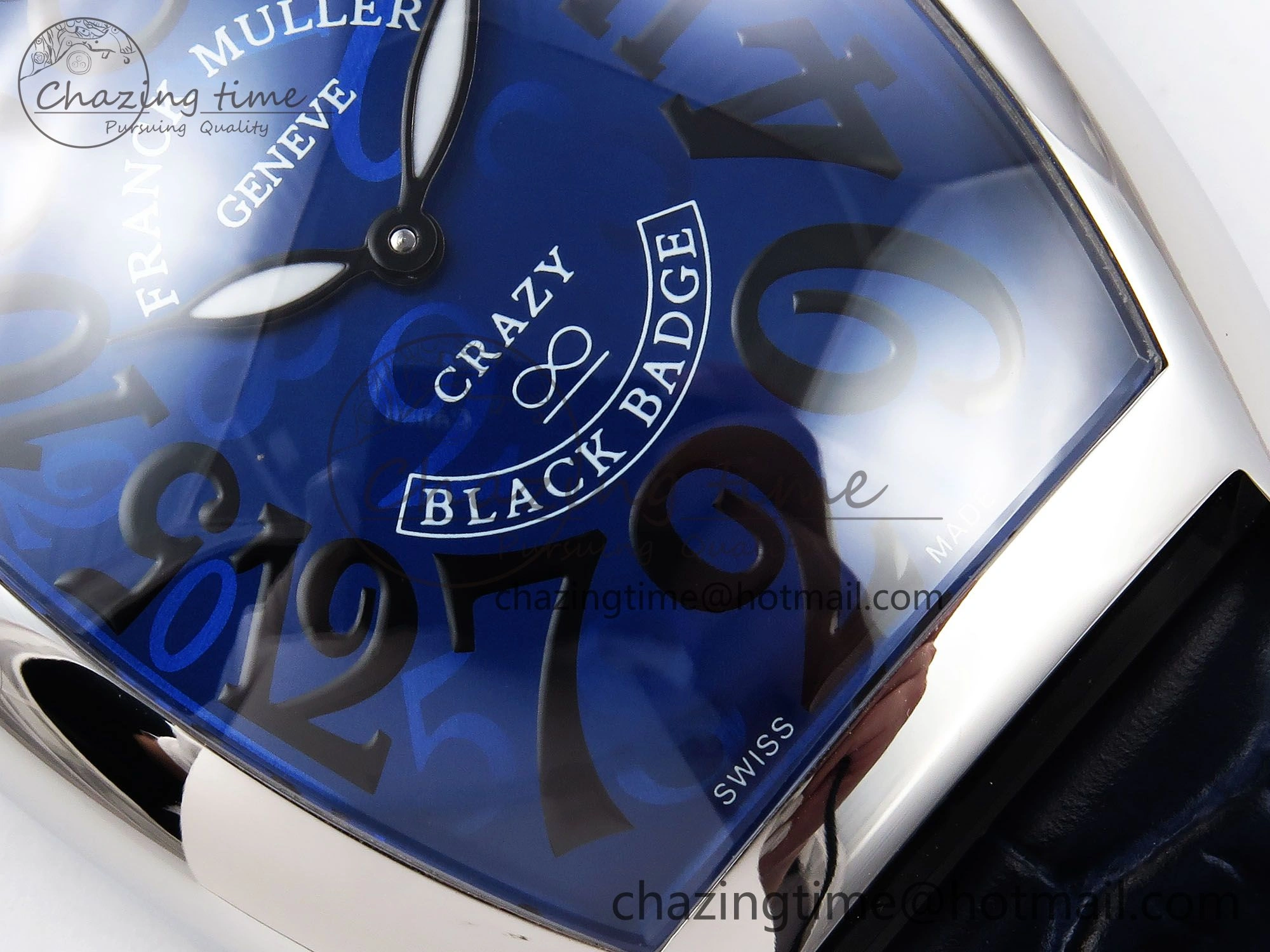 Crazy Hours SS TWF Best Edition Blue Dial on Blue Leather Strap A23J Efficient 6491