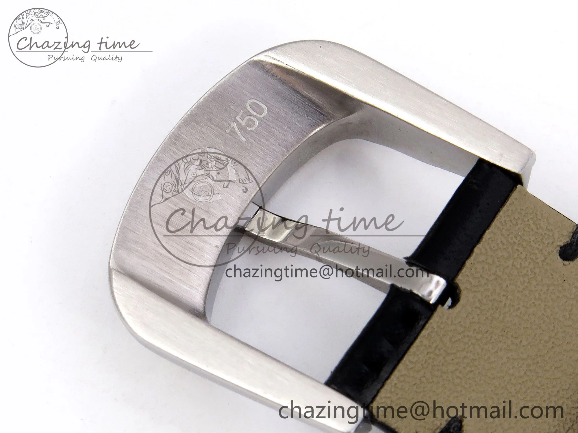 Neat Crazy Hours SS TWF Best Edition Gray Dial Diamonds Bezel on Black Leather Strap A23J 6490