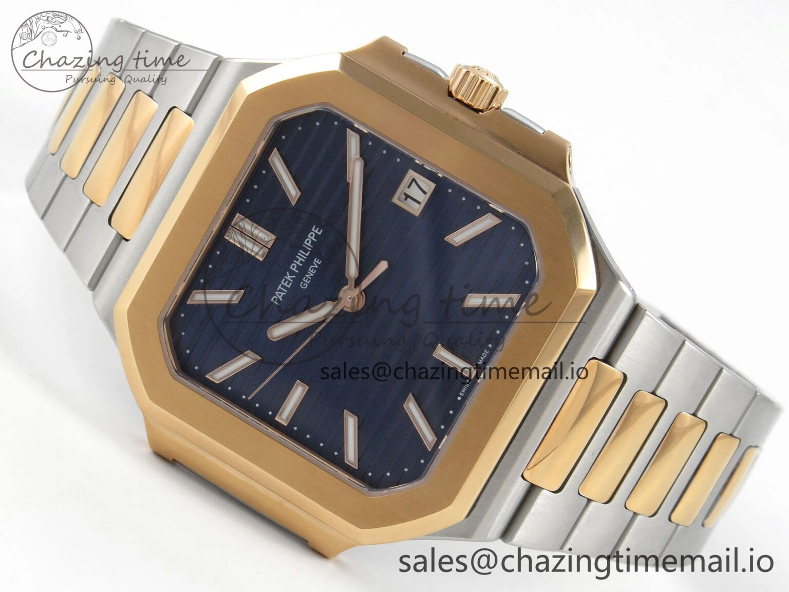 Stretchable Cubitus 5821 SS PPF Best Edition Blue Dial on SS YG Bracelet A 8628