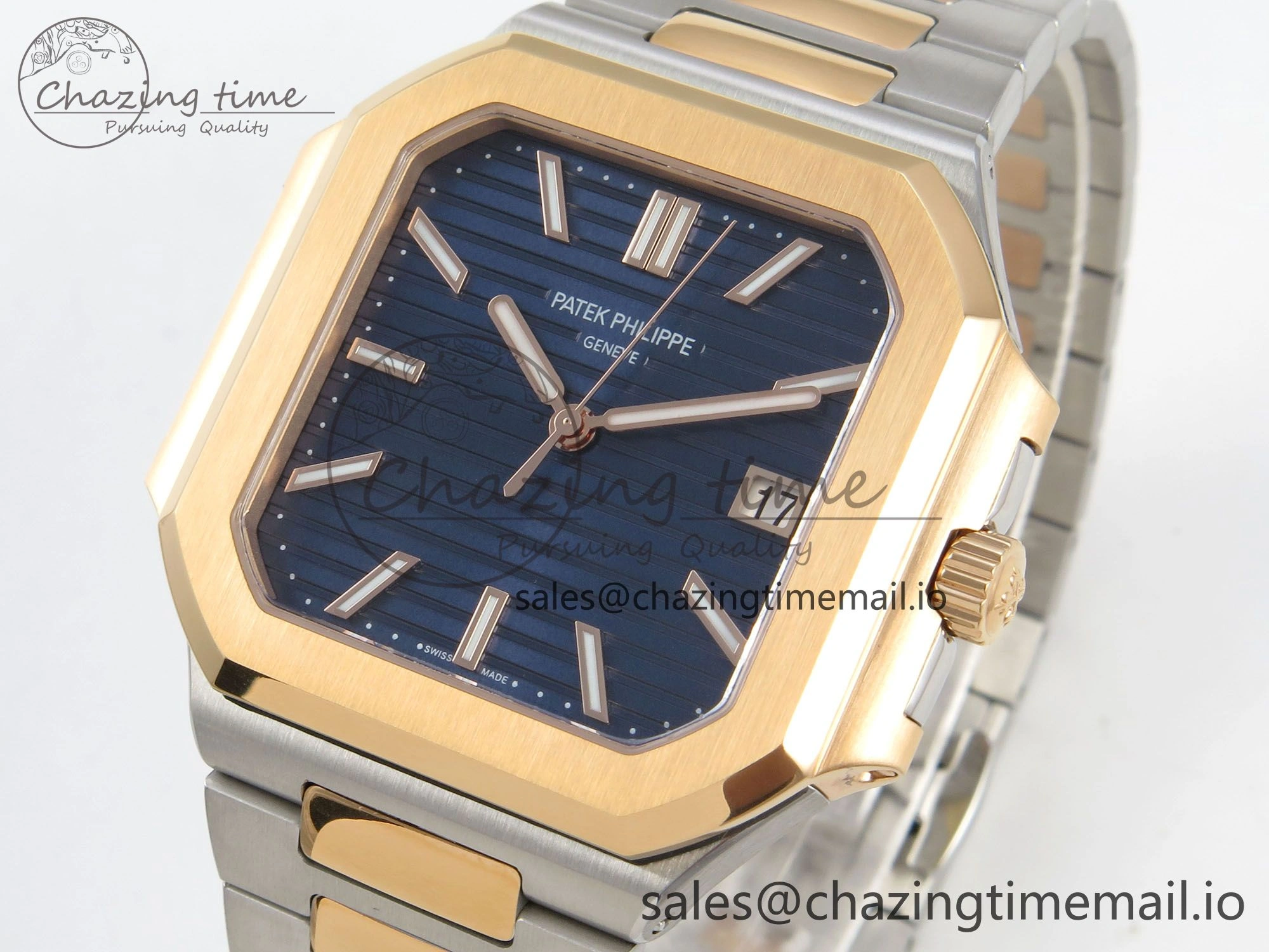 Stretchable Cubitus 5821 SS PPF Best Edition Blue Dial on SS YG Bracelet A 8628
