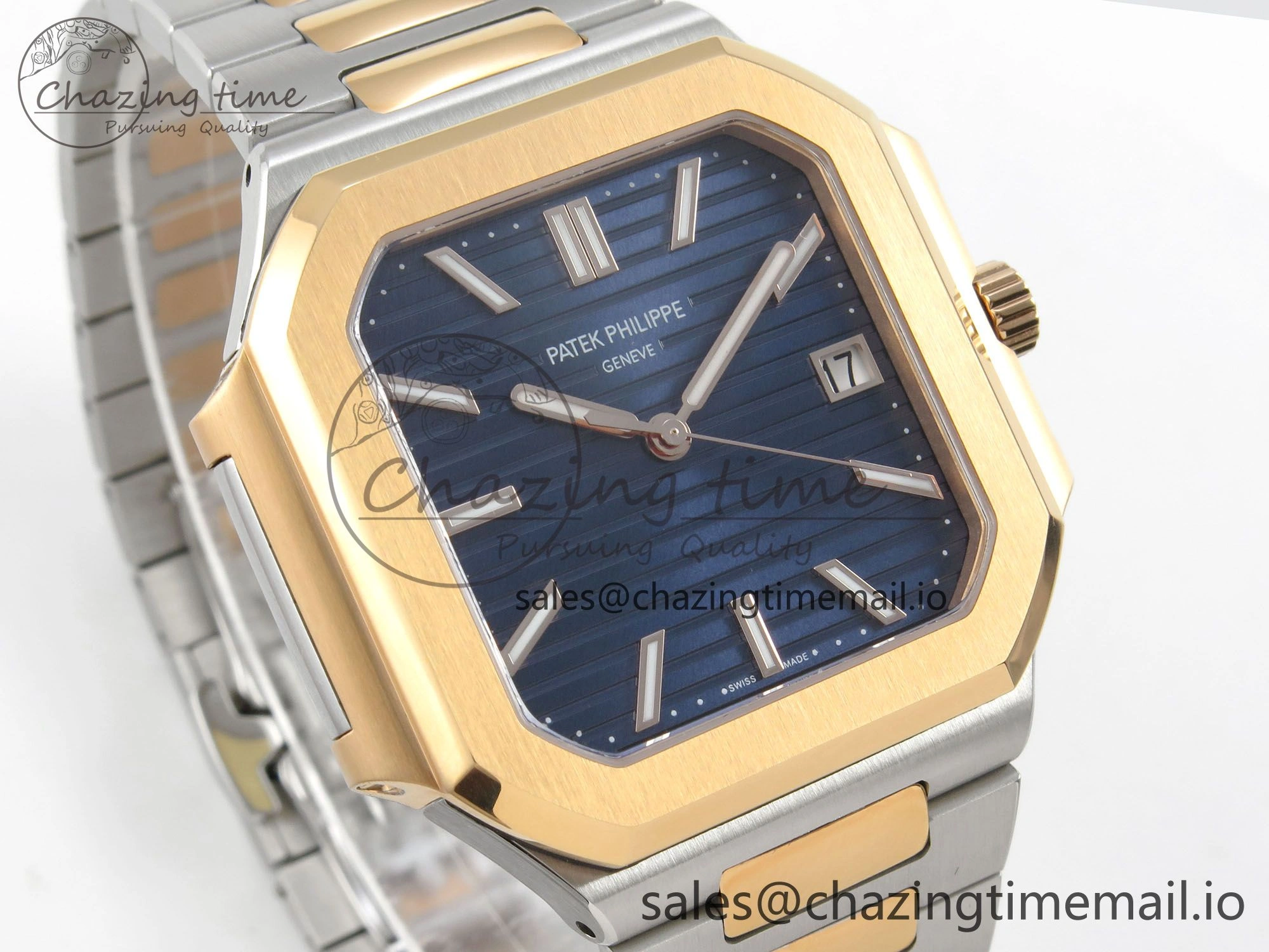 Stretchable Cubitus 5821 SS PPF Best Edition Blue Dial on SS YG Bracelet A 8628