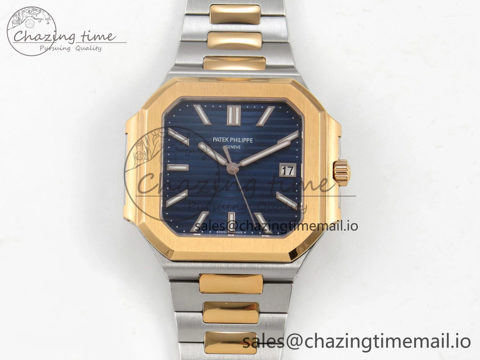Stretchable Cubitus 5821 SS PPF Best Edition Blue Dial on SS YG Bracelet A 8628