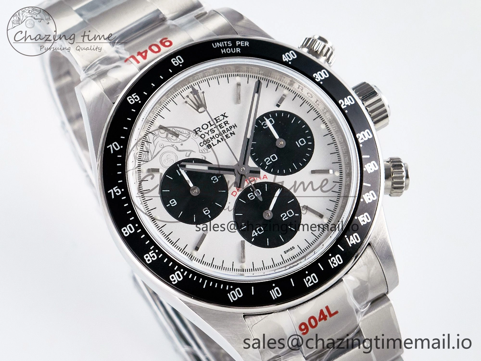 UrbanStyle Custom Blaken Daytona Paul Newman 1:1 Best Edition White Dial on SS 904L Bracelet DD4130 Custom Modded 104