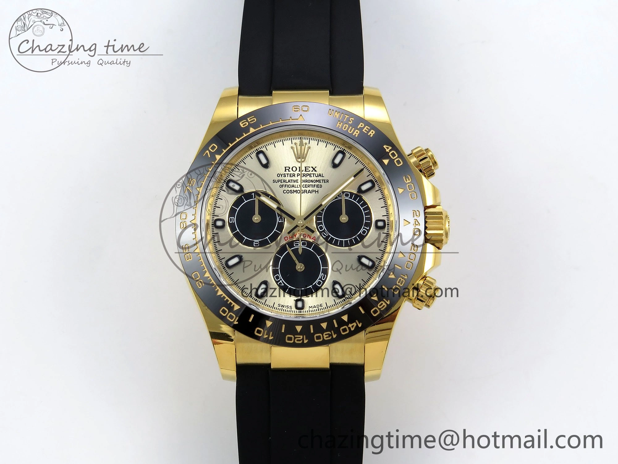 Custom Daytona 116518 APS   RBF 1:1 Best Edition 904L SS Case YG Dial on Oysterflex Strap SH4130 (Gain Weight) HighQuality 10854