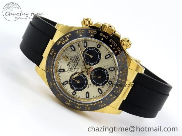 Custom Daytona 116518 APS   RBF 1:1 Best Edition 904L SS Case YG Dial on Oysterflex Strap SH4130 (Gain Weight) HighQuality 10854