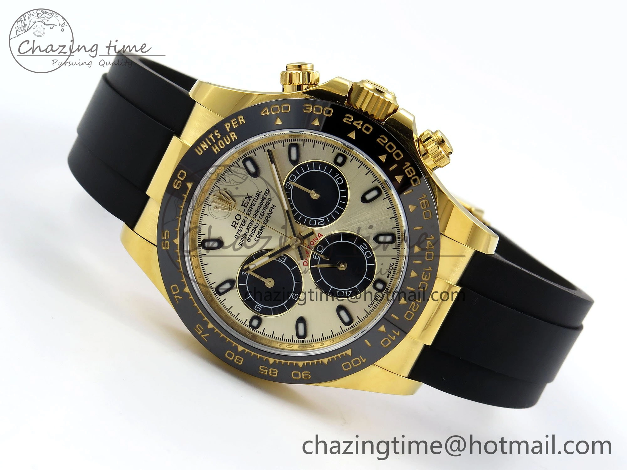 Custom Daytona 116518 APS   RBF 1:1 Best Edition 904L SS Case YG Dial on Oysterflex Strap SH4130 (Gain Weight) HighQuality 10854