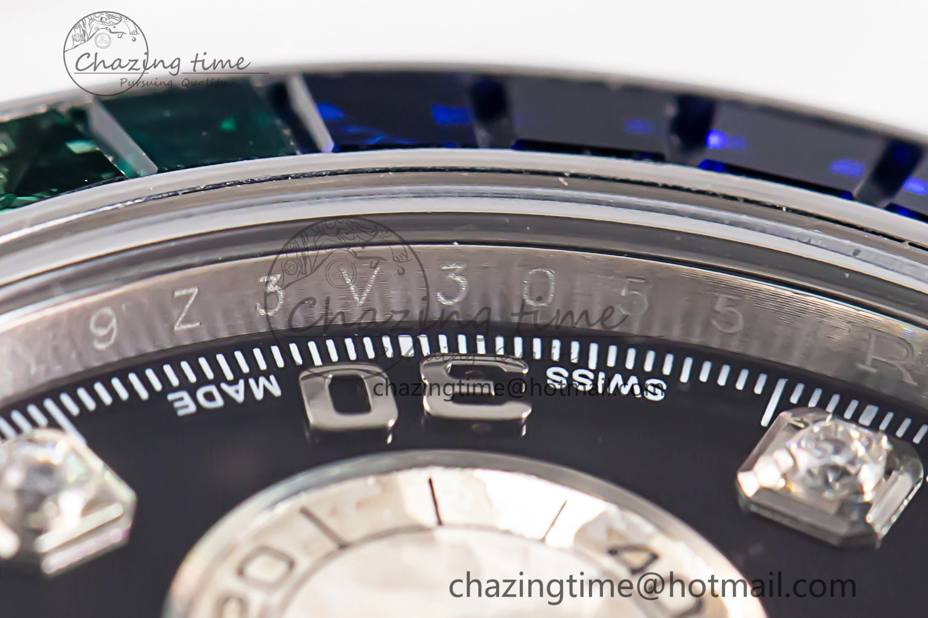 ModernLook Custom Daytona 116520 RBOW Rainbow Clean Best Edition Black Dial on SS Bracelet SA 10859