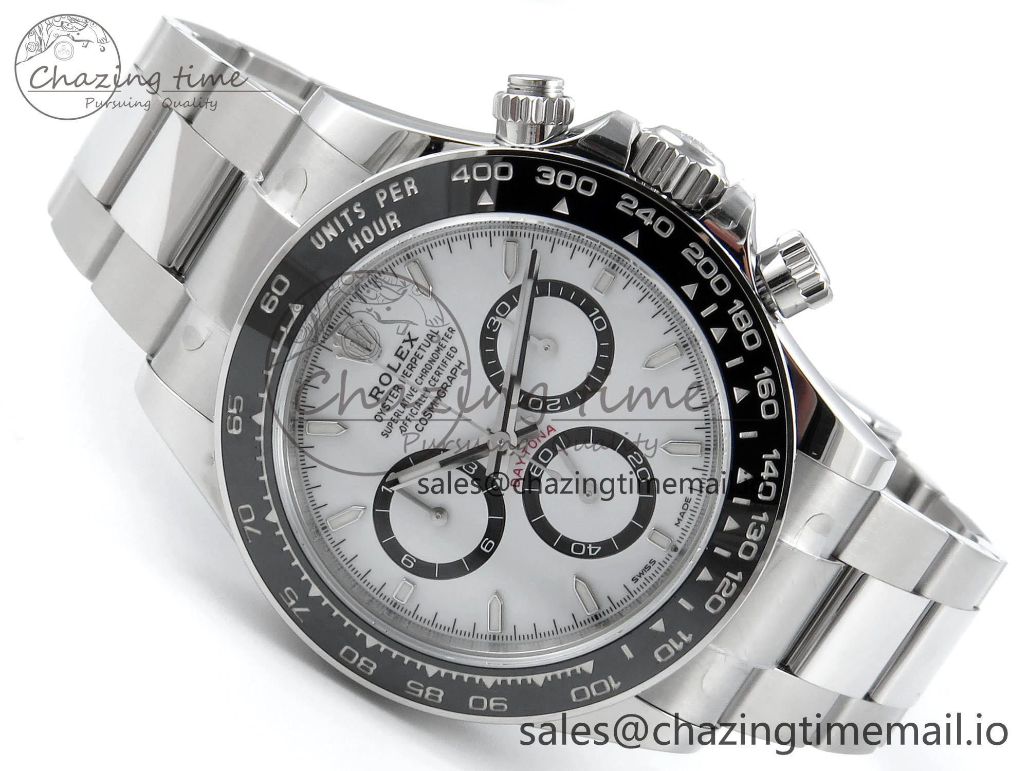 TimelessDesign Custom Daytona 126500 1:1 Best Edition White Dial on SS 904L Bracelet Custom Modded PPM 10841