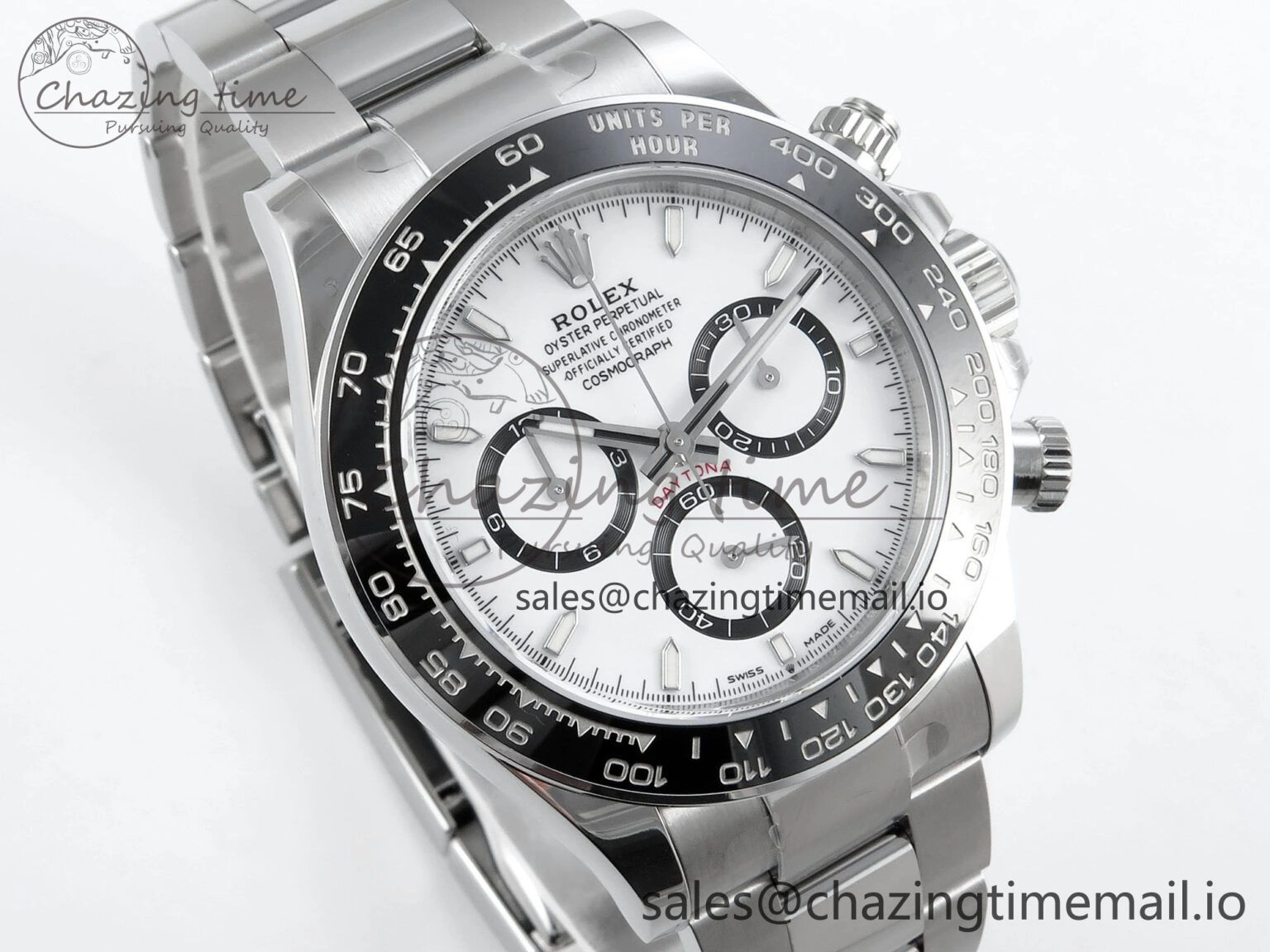 TimelessDesign Custom Daytona 126500 1:1 Best Edition White Dial on SS 904L Bracelet Custom Modded PPM 10841