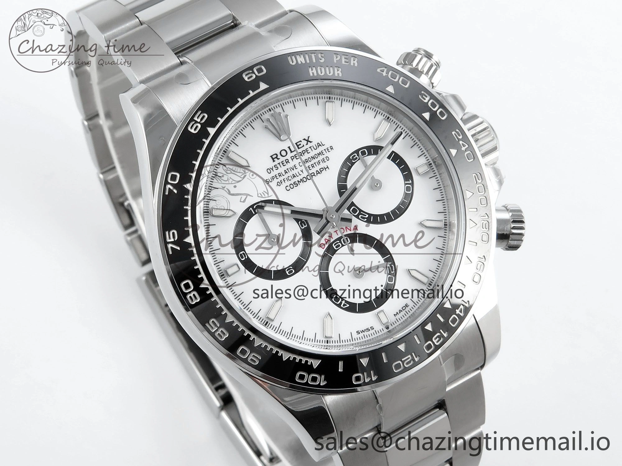 TimelessDesign Custom Daytona 126500 1:1 Best Edition White Dial on SS 904L Bracelet Custom Modded PPM 10841