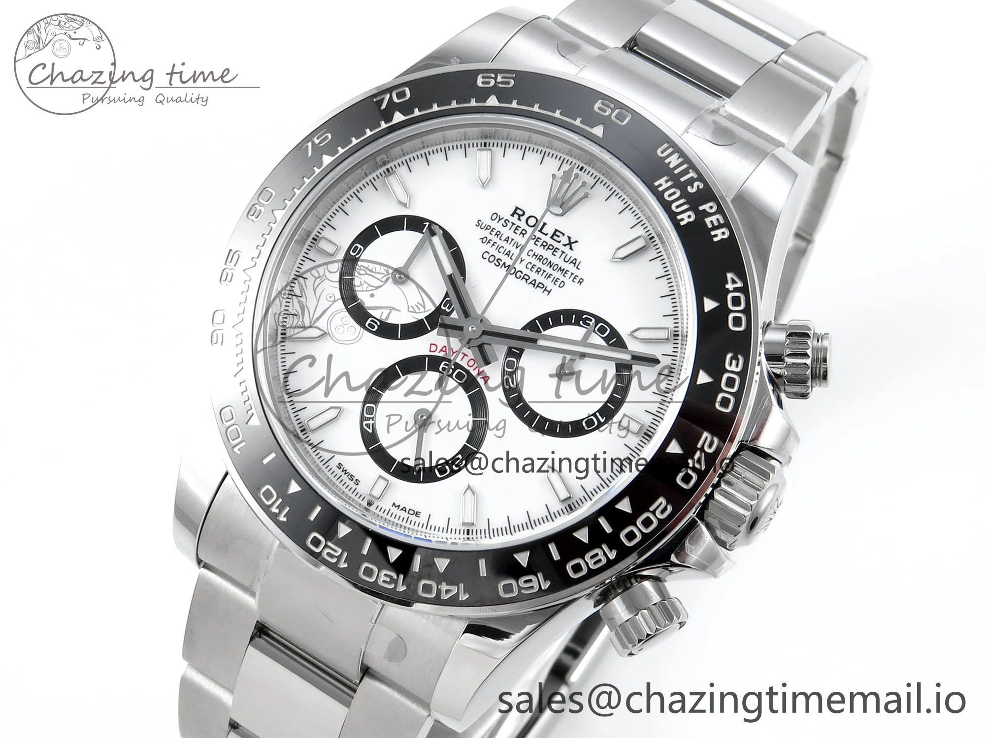 TimelessDesign Custom Daytona 126500 1:1 Best Edition White Dial on SS 904L Bracelet Custom Modded PPM 10841