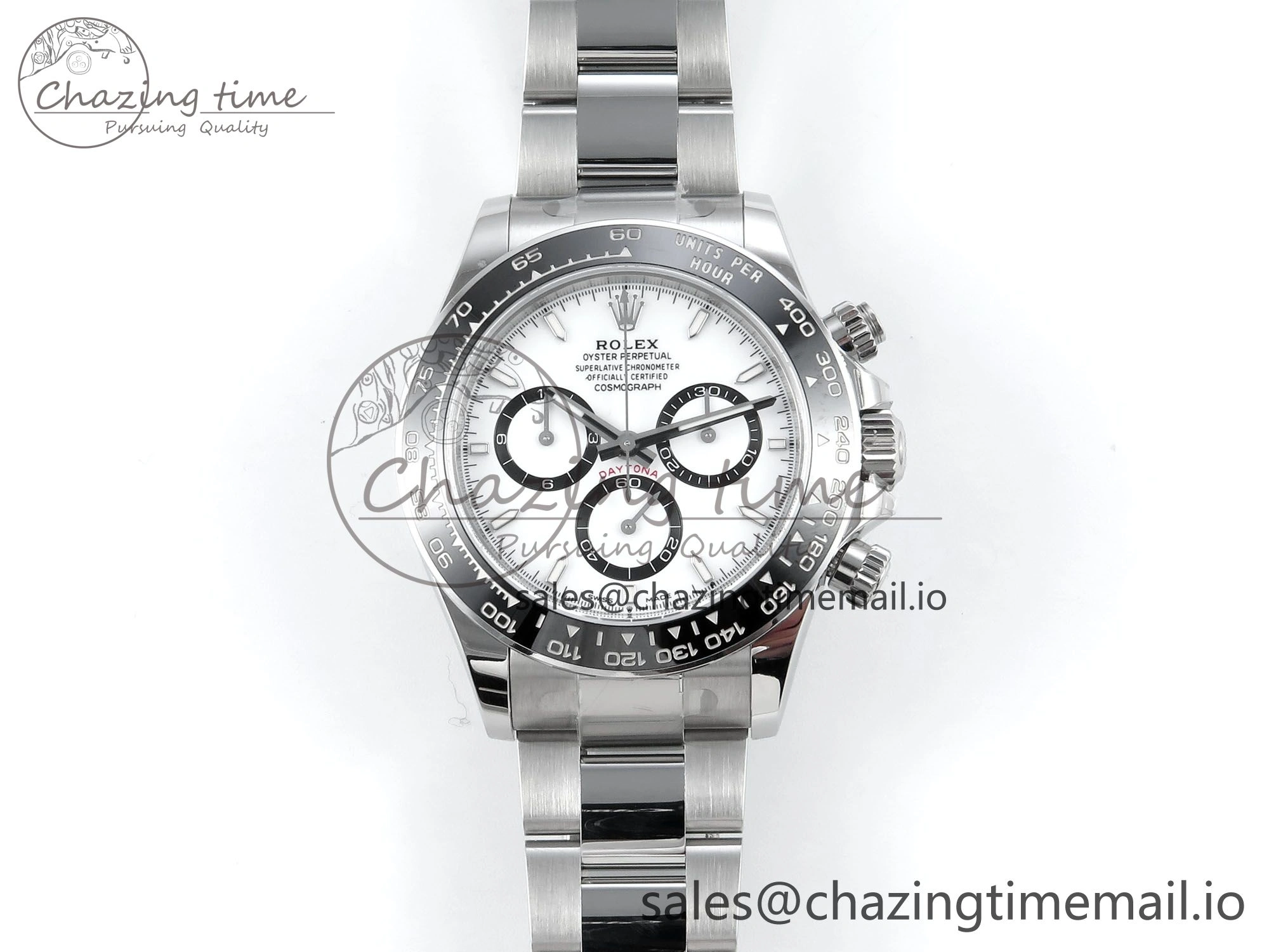 TimelessDesign Custom Daytona 126500 1:1 Best Edition White Dial on SS 904L Bracelet Custom Modded PPM 10841