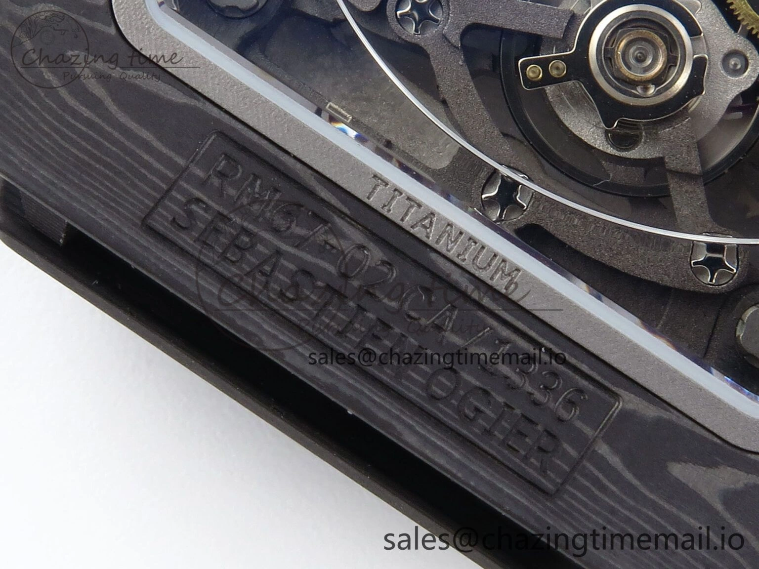 OdorResistant Custom Made RM67-02 Black NTPT France Dial on Blue Nylon strap CRMA7 Clone 10833