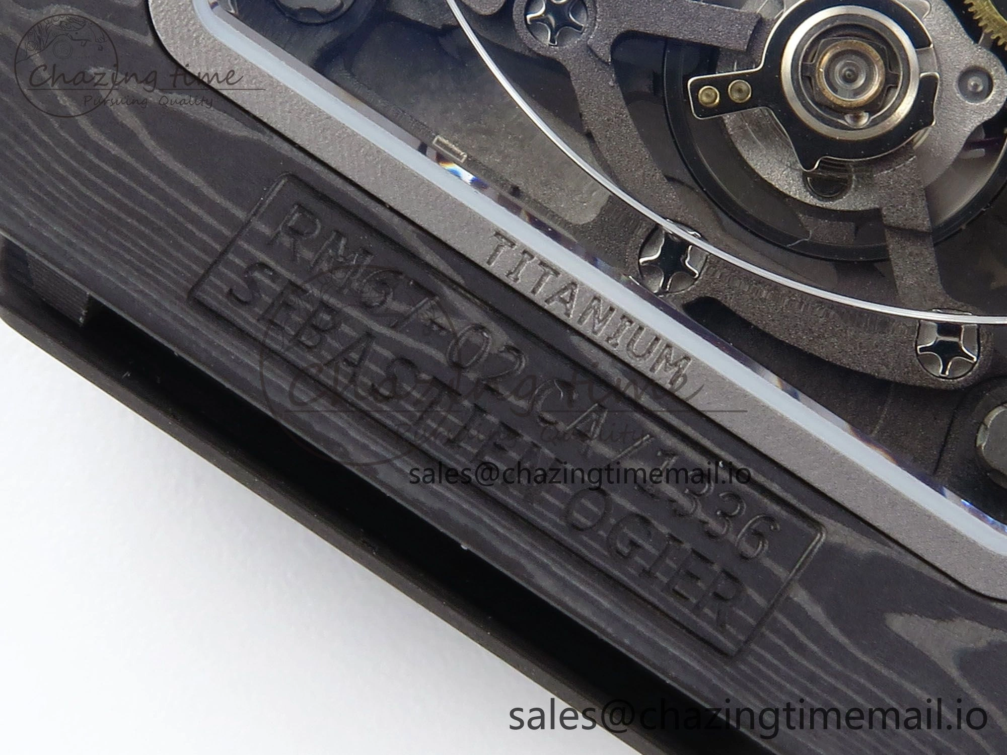 OdorResistant Custom Made RM67-02 Black NTPT France Dial on Blue Nylon strap CRMA7 Clone 10833
