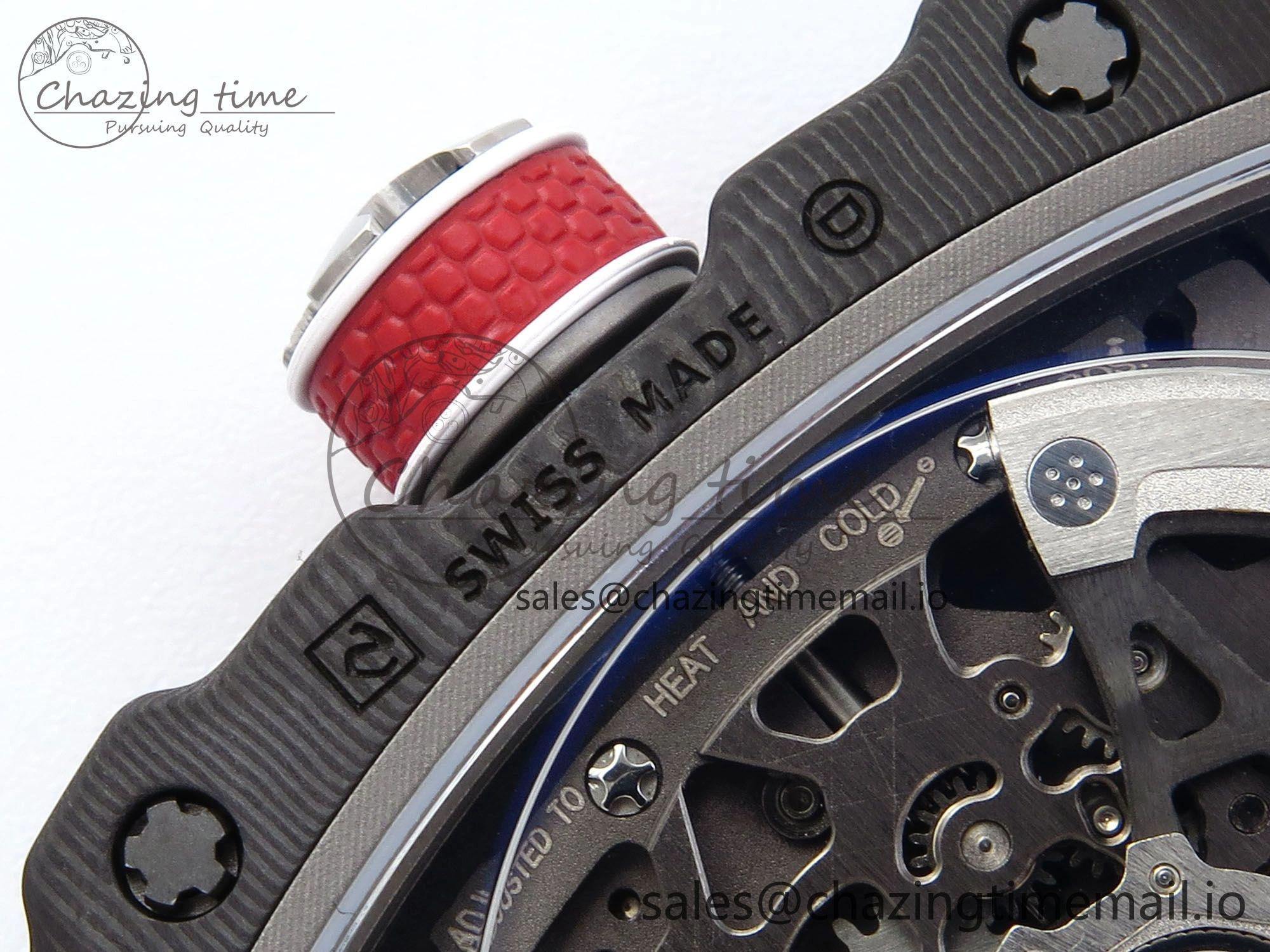 OdorResistant Custom Made RM67-02 Black NTPT France Dial on Blue Nylon strap CRMA7 Clone 10833
