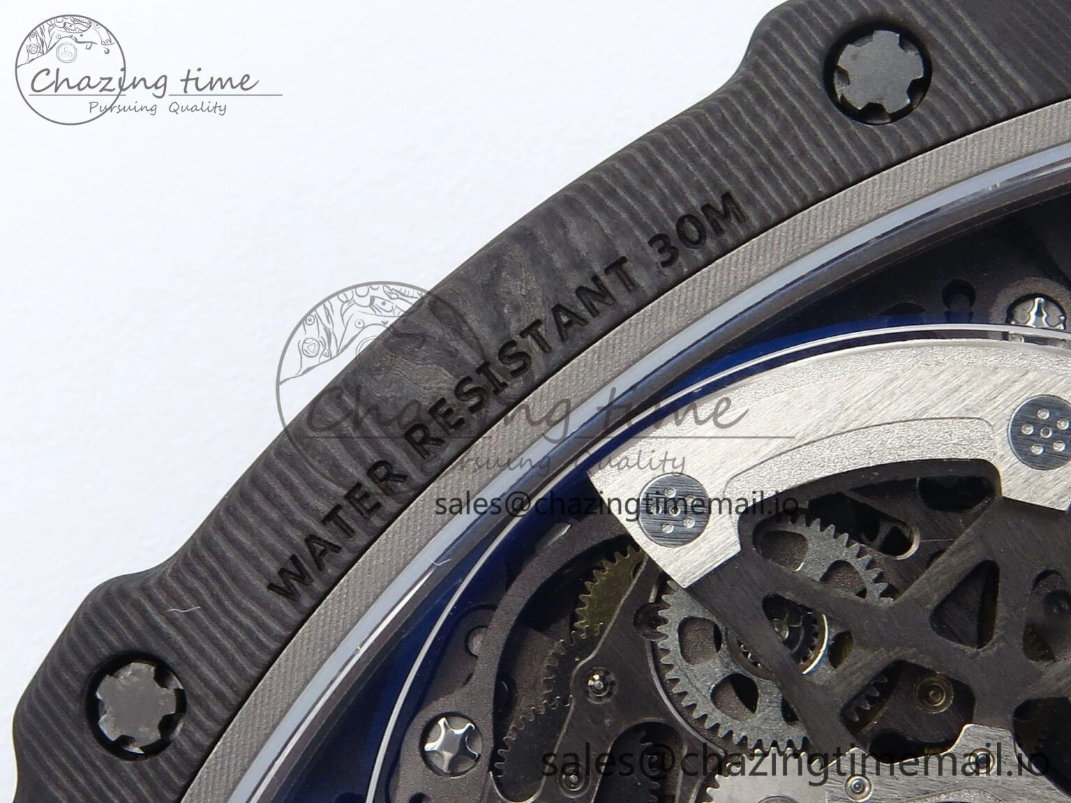 OdorResistant Custom Made RM67-02 Black NTPT France Dial on Blue Nylon strap CRMA7 Clone 10833
