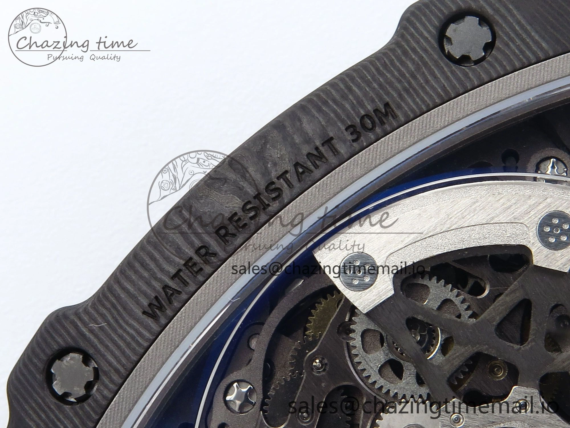 OdorResistant Custom Made RM67-02 Black NTPT France Dial on Blue Nylon strap CRMA7 Clone 10833