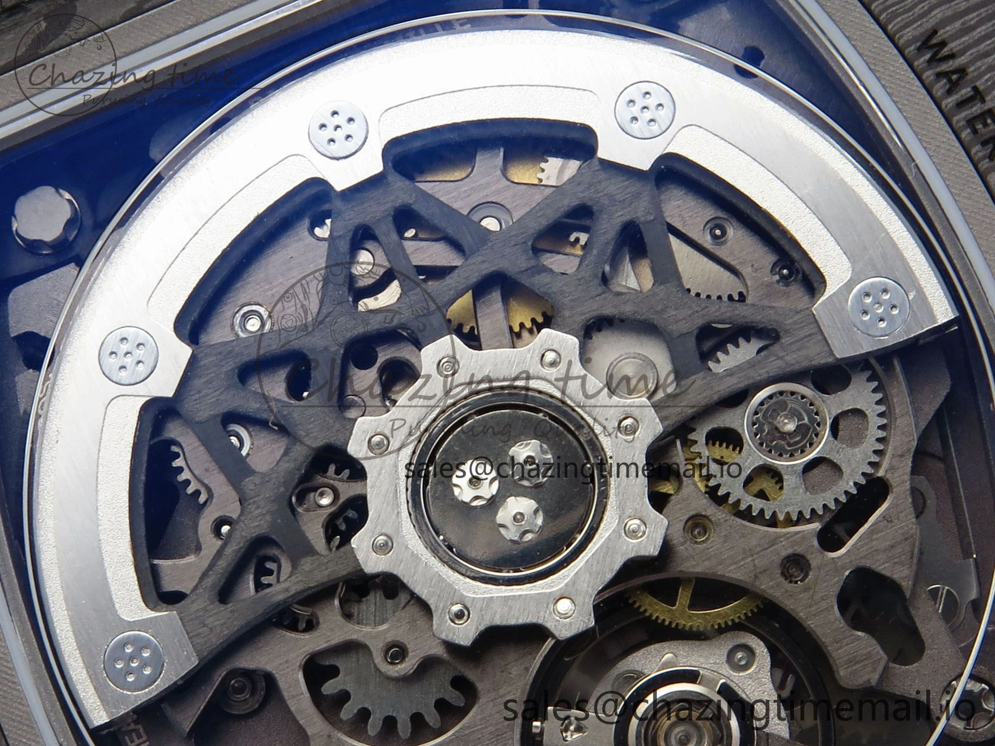 OdorResistant Custom Made RM67-02 Black NTPT France Dial on Blue Nylon strap CRMA7 Clone 10833