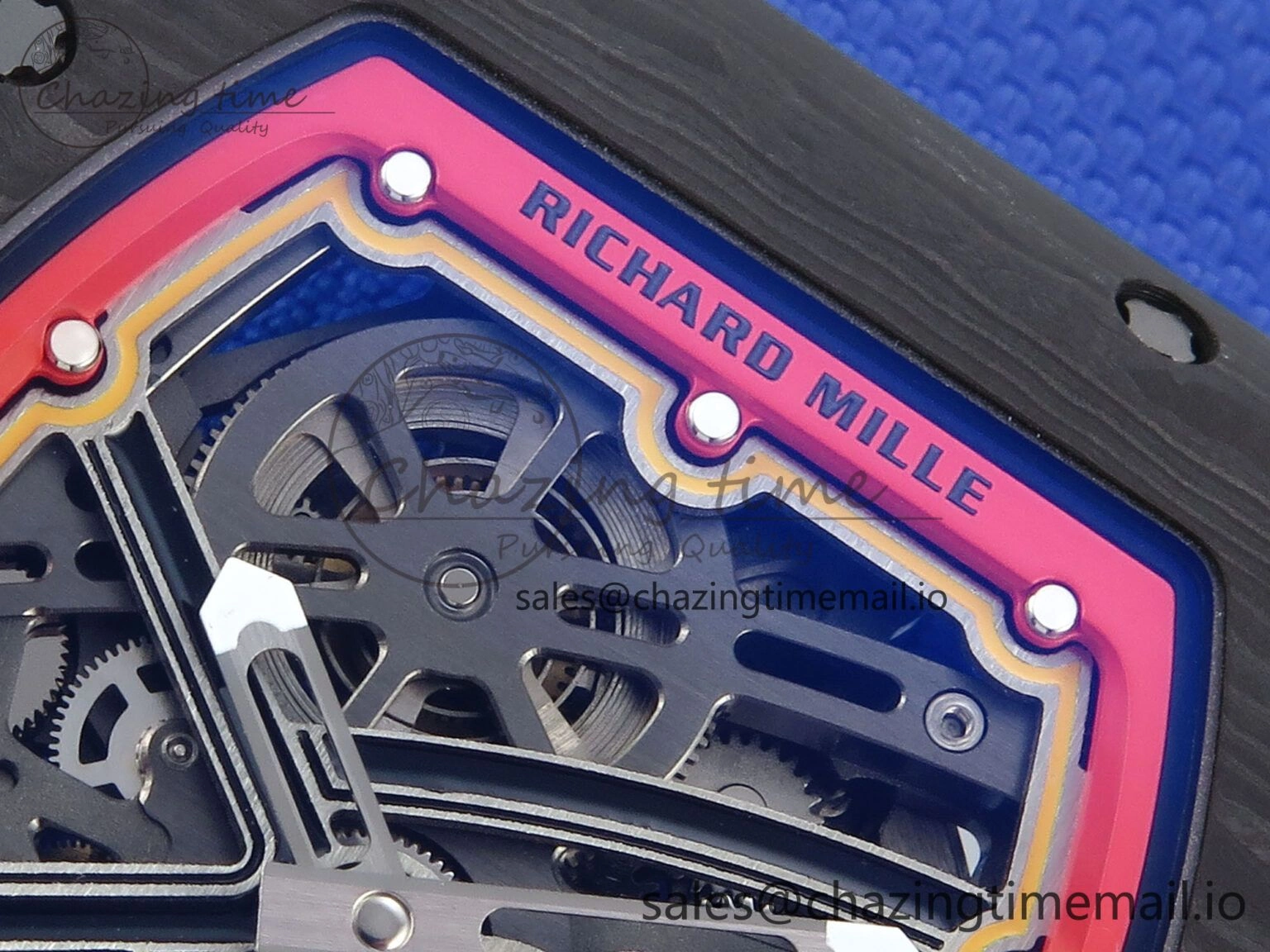 SportInspired Custom Made RM67-02 Black NTPT Germany Dial on Blue Nylon strap CRMA7 Clone 10834