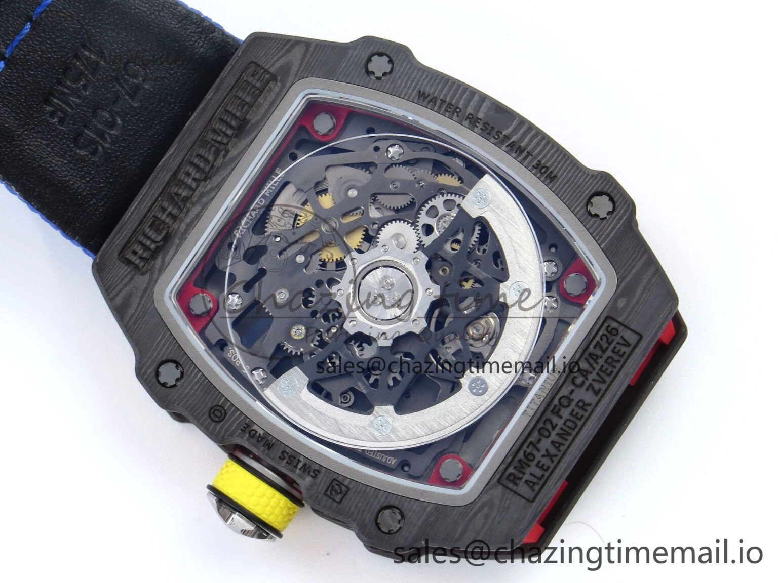 SportInspired Custom Made RM67-02 Black NTPT Germany Dial on Blue Nylon strap CRMA7 Clone 10834