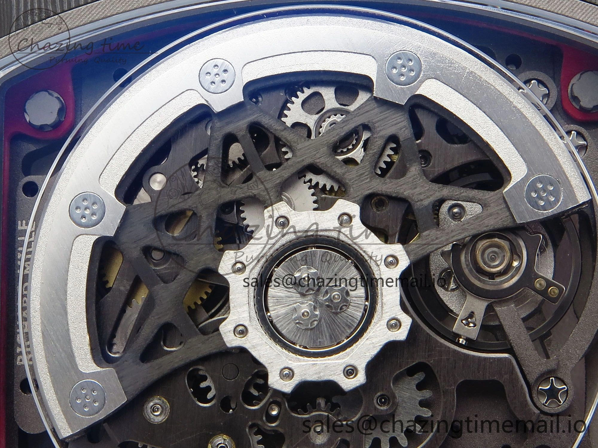 SportInspired Custom Made RM67-02 Black NTPT Germany Dial on Blue Nylon strap CRMA7 Clone 10834