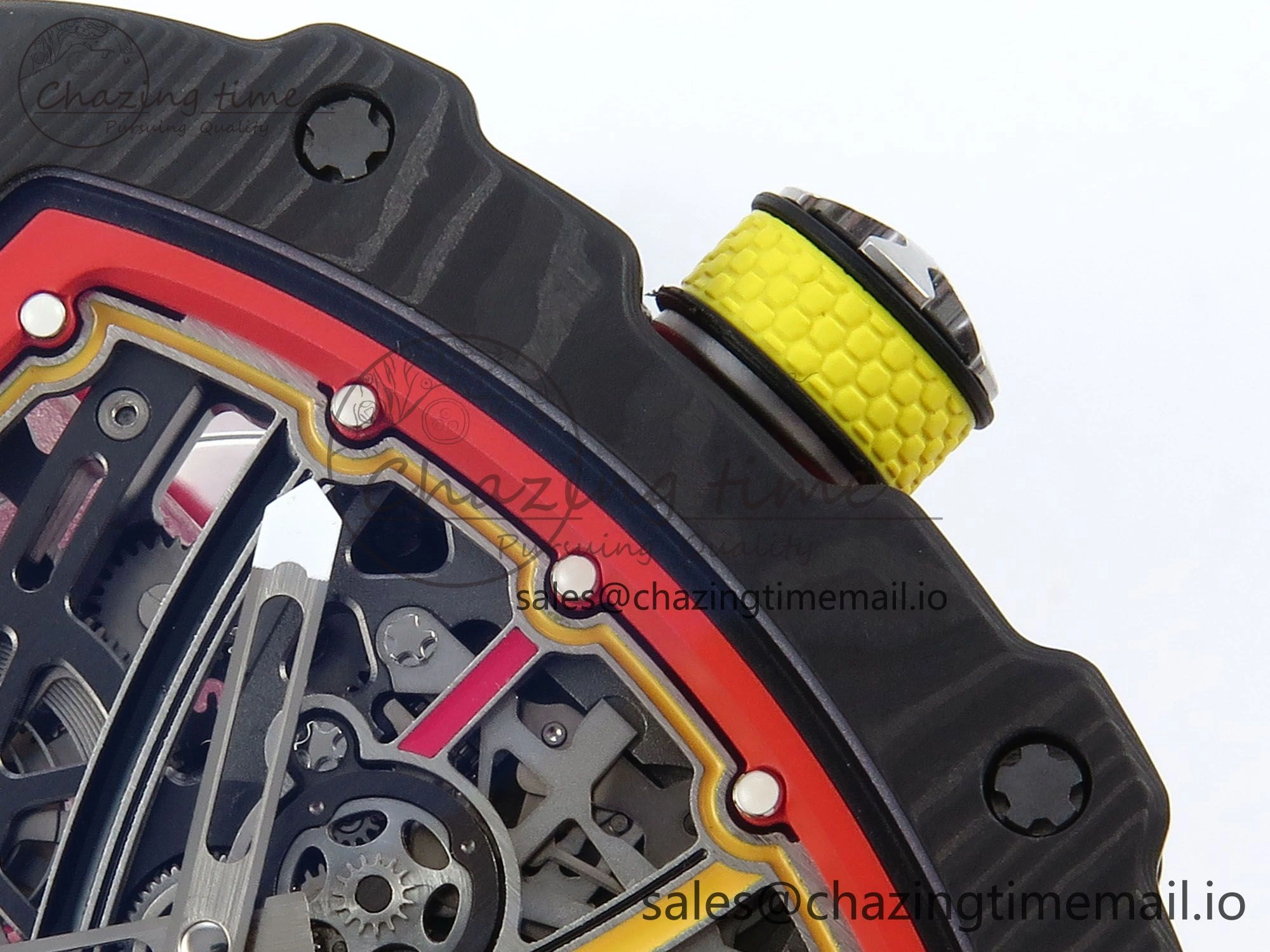 Custom Made RM67-02 Black NTPT Germany Dial on Red Nylon strap CRMA7 Clone EasyMatch 10836