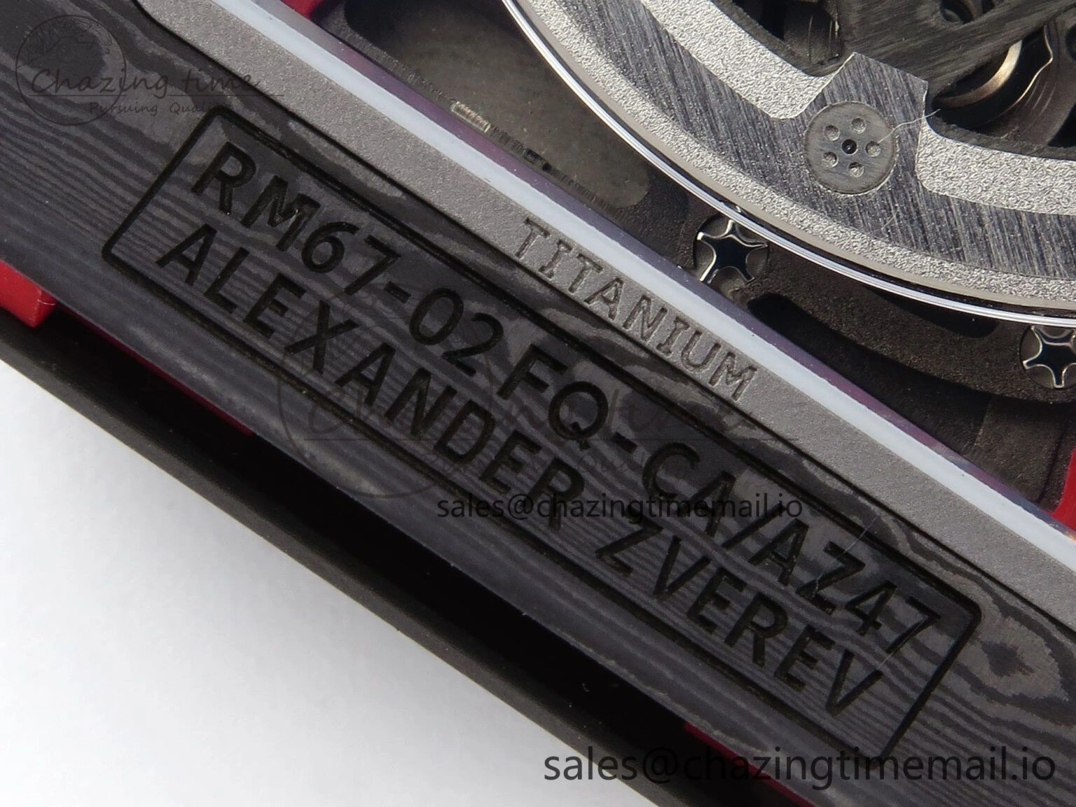 Custom Made RM67-02 Black NTPT Germany Dial on Red Nylon strap CRMA7 Clone EasyMatch 10836