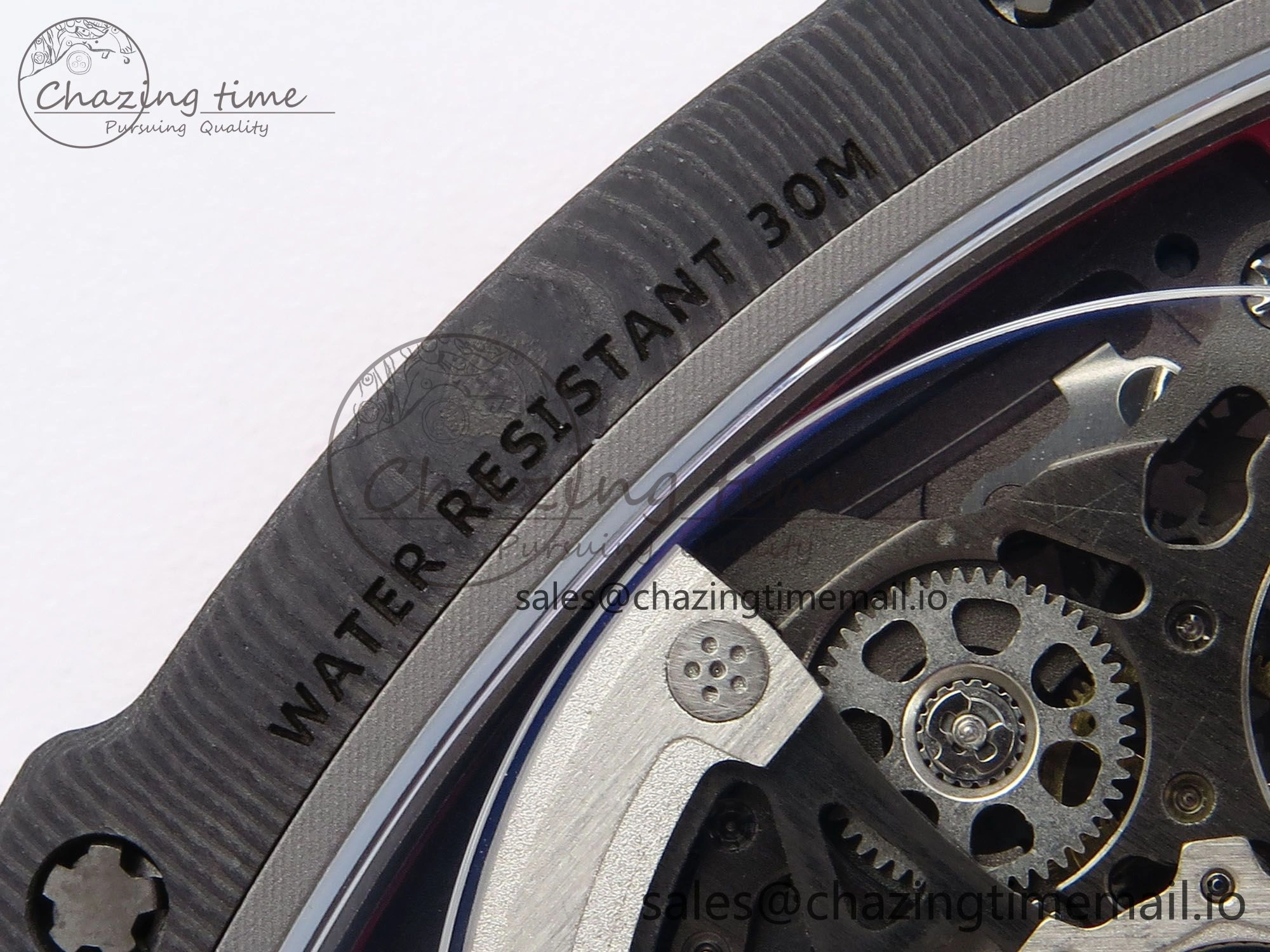 Custom Made RM67-02 Black NTPT Germany Dial on Red Nylon strap CRMA7 Clone EasyMatch 10836