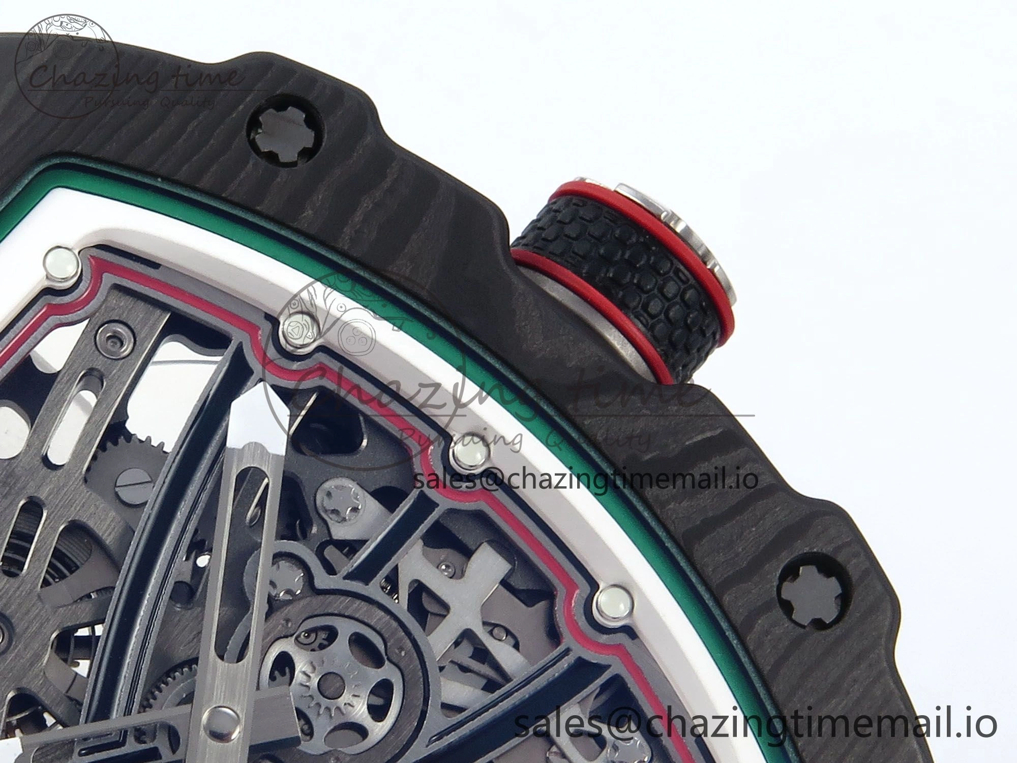 Timeless Custom Made RM67-02 Black NTPT Italy Dial on White Nylon strap CRMA7 Clone 9204