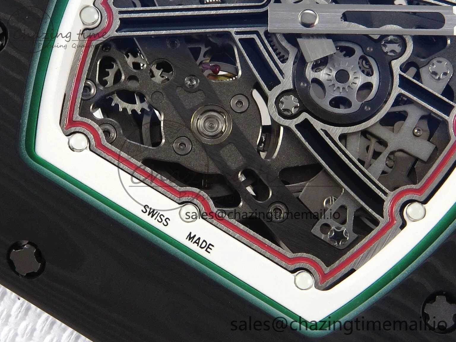 Timeless Custom Made RM67-02 Black NTPT Italy Dial on White Nylon strap CRMA7 Clone 9204