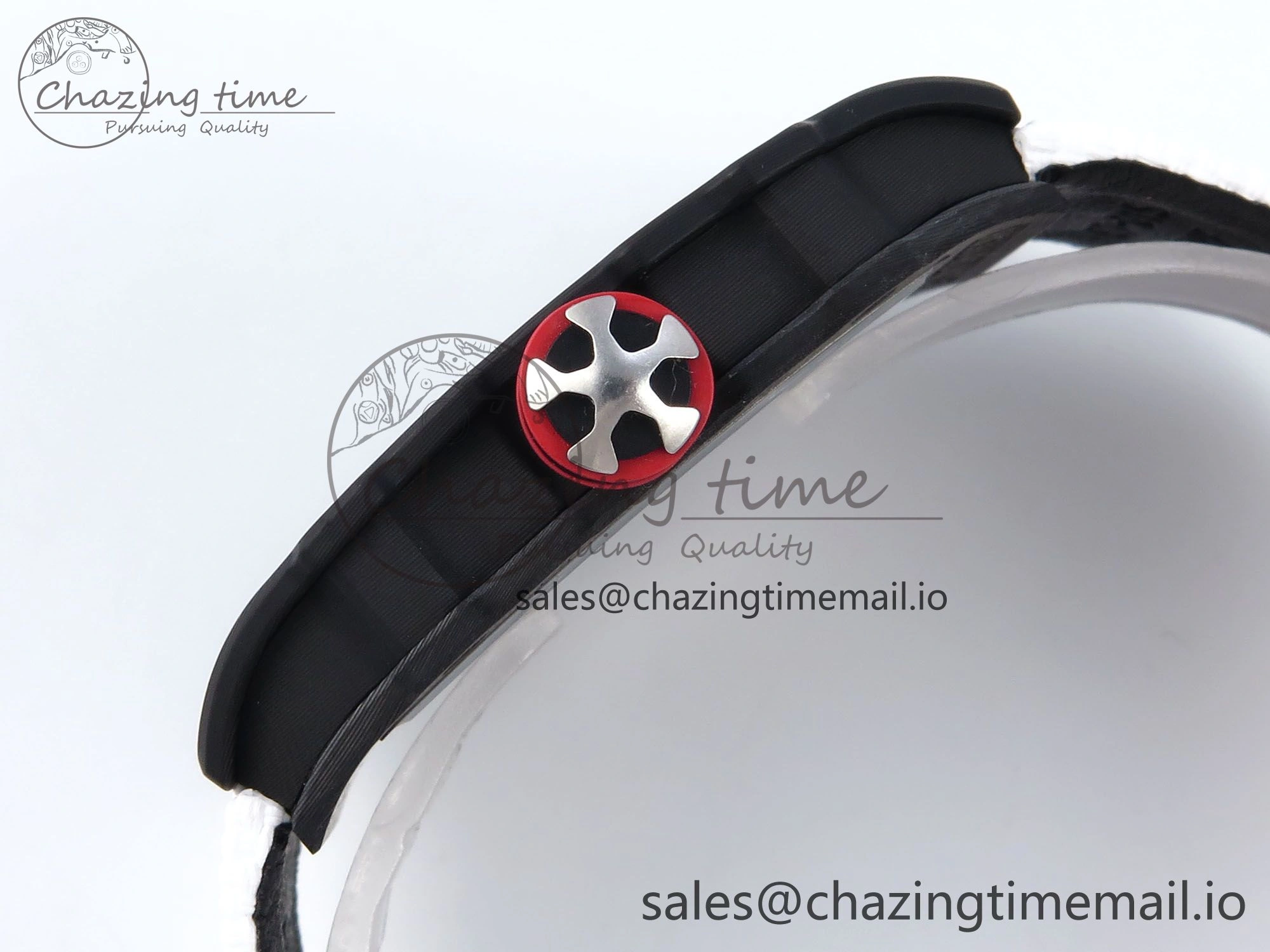 Timeless Custom Made RM67-02 Black NTPT Italy Dial on White Nylon strap CRMA7 Clone 9204