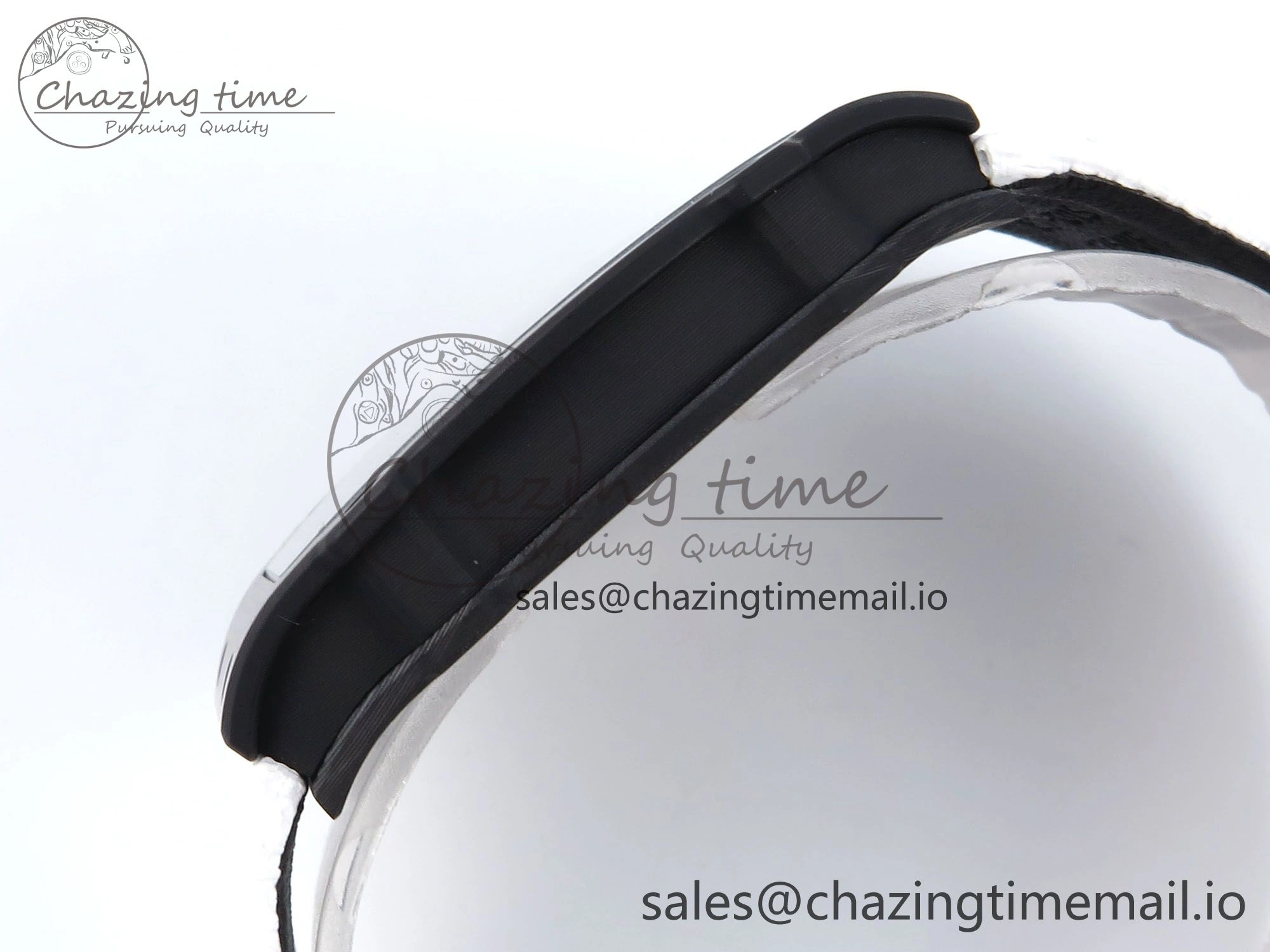 Timeless Custom Made RM67-02 Black NTPT Italy Dial on White Nylon strap CRMA7 Clone 9204