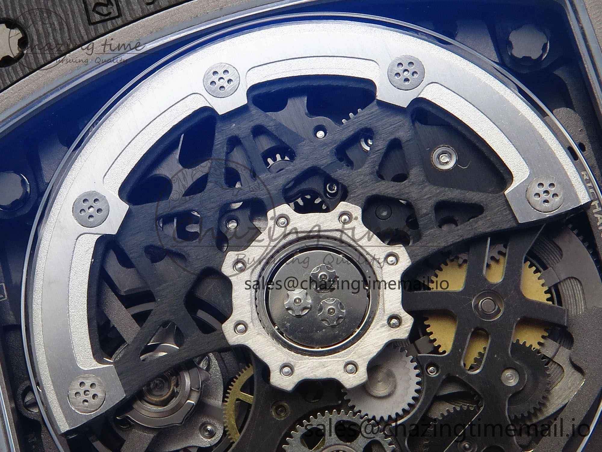 Timeless Custom Made RM67-02 Black NTPT Italy Dial on White Nylon strap CRMA7 Clone 9204