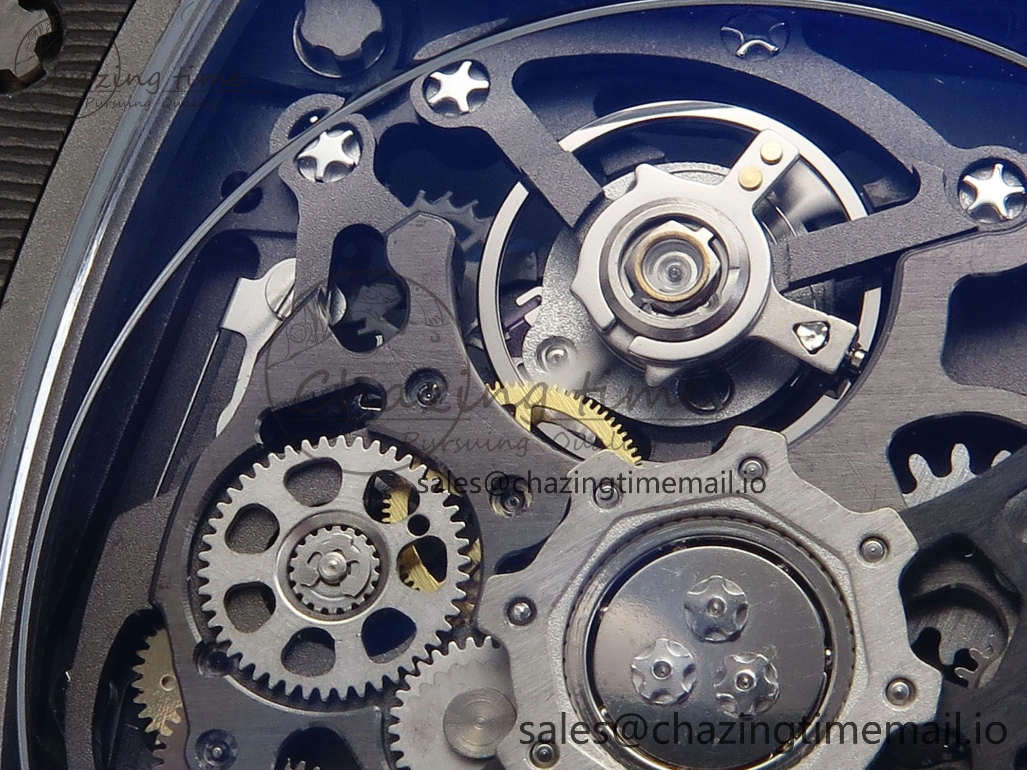 Timeless Custom Made RM67-02 Black NTPT Italy Dial on White Nylon strap CRMA7 Clone 9204
