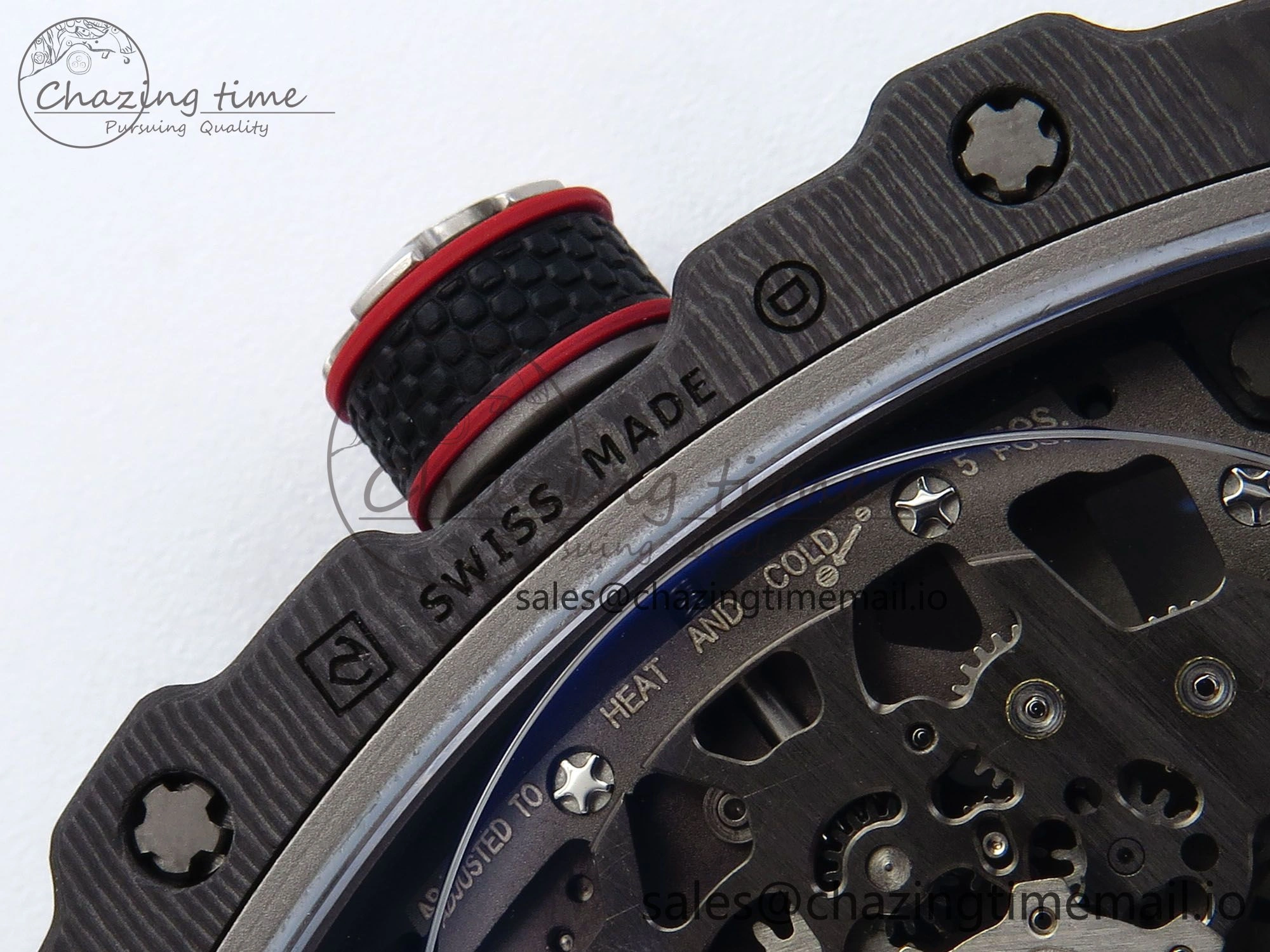 Timeless Custom Made RM67-02 Black NTPT Italy Dial on White Nylon strap CRMA7 Clone 9204