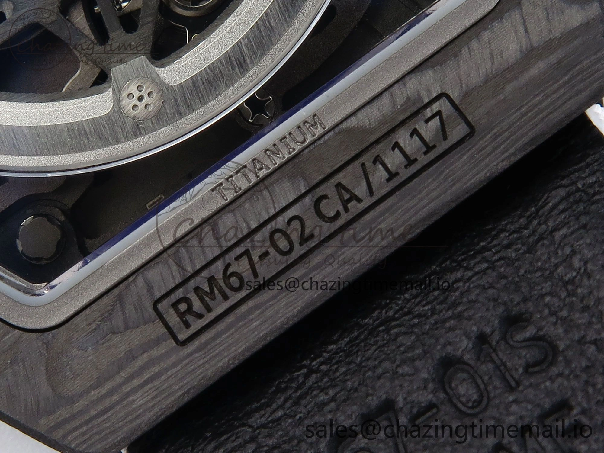 Timeless Custom Made RM67-02 Black NTPT Italy Dial on White Nylon strap CRMA7 Clone 9204