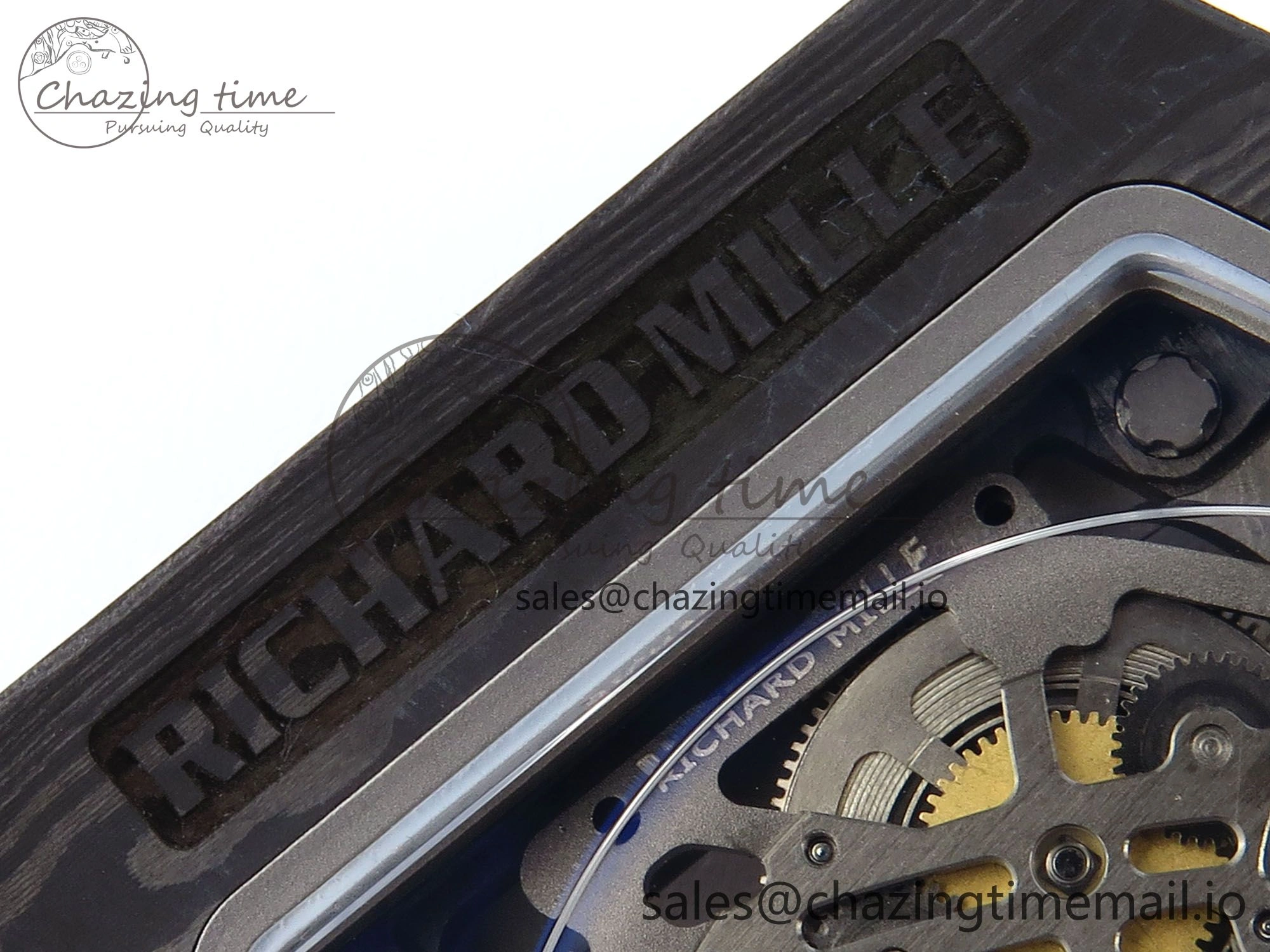 Timeless Custom Made RM67-02 Black NTPT Italy Dial on White Nylon strap CRMA7 Clone 9204