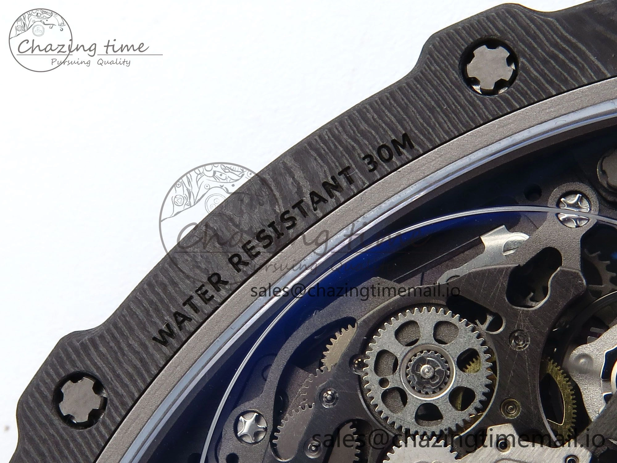 Timeless Custom Made RM67-02 Black NTPT Italy Dial on White Nylon strap CRMA7 Clone 9204