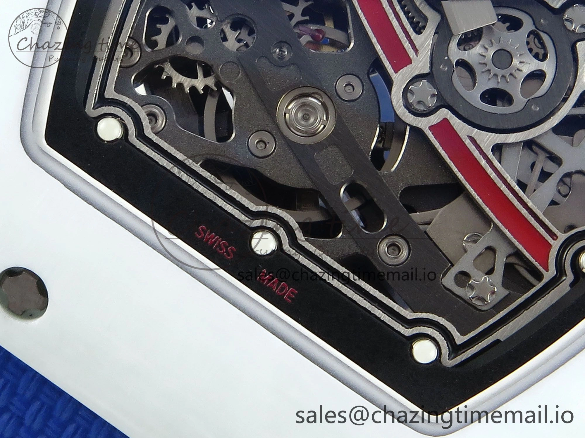 Custom Made RM67-02 White NTPT France Dial on Blue Nylon strap CRMA7 Clone Cozy 9209