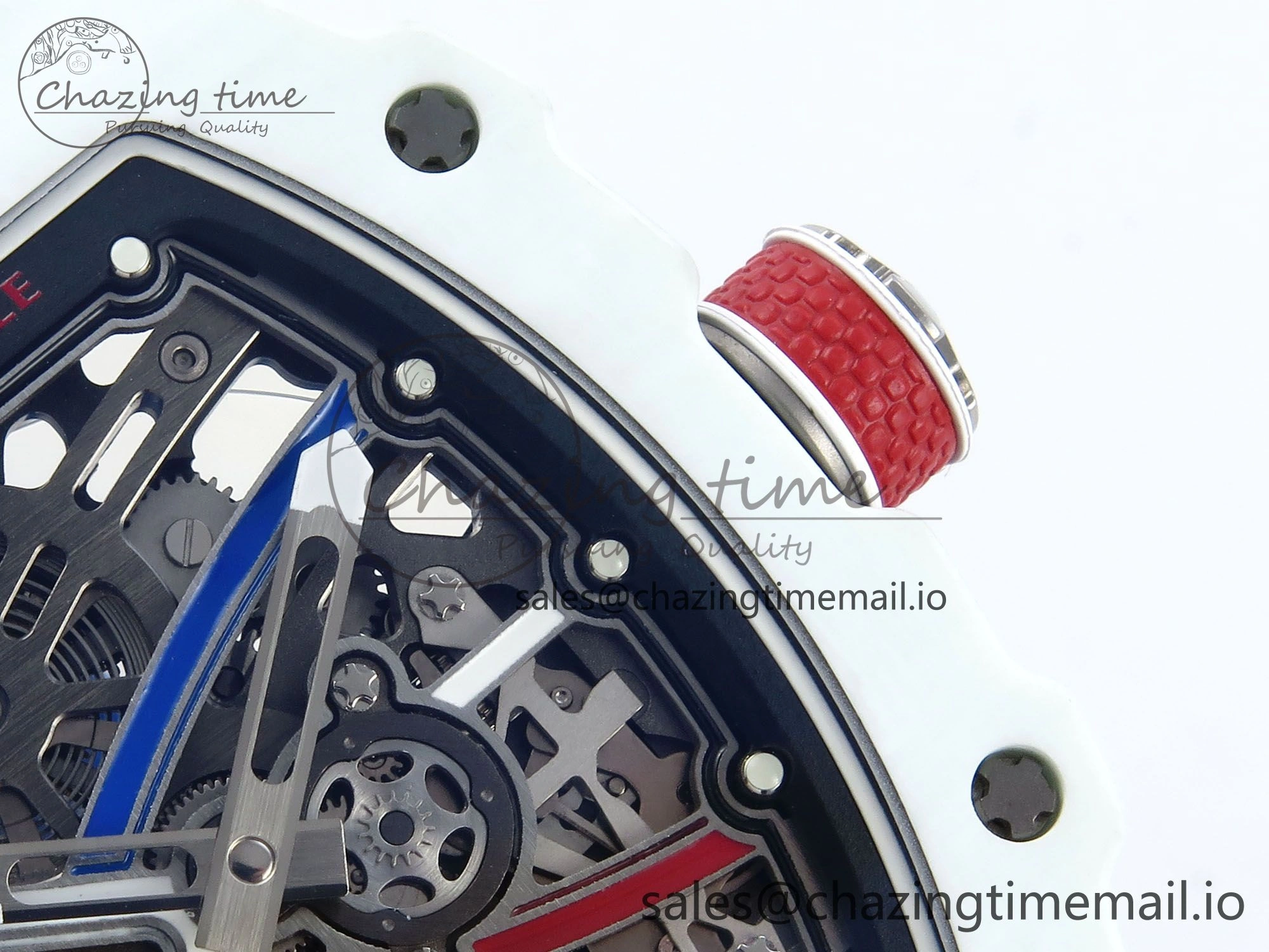 Custom Made RM67-02 White NTPT France Dial on Blue Nylon strap CRMA7 Clone Cozy 9209